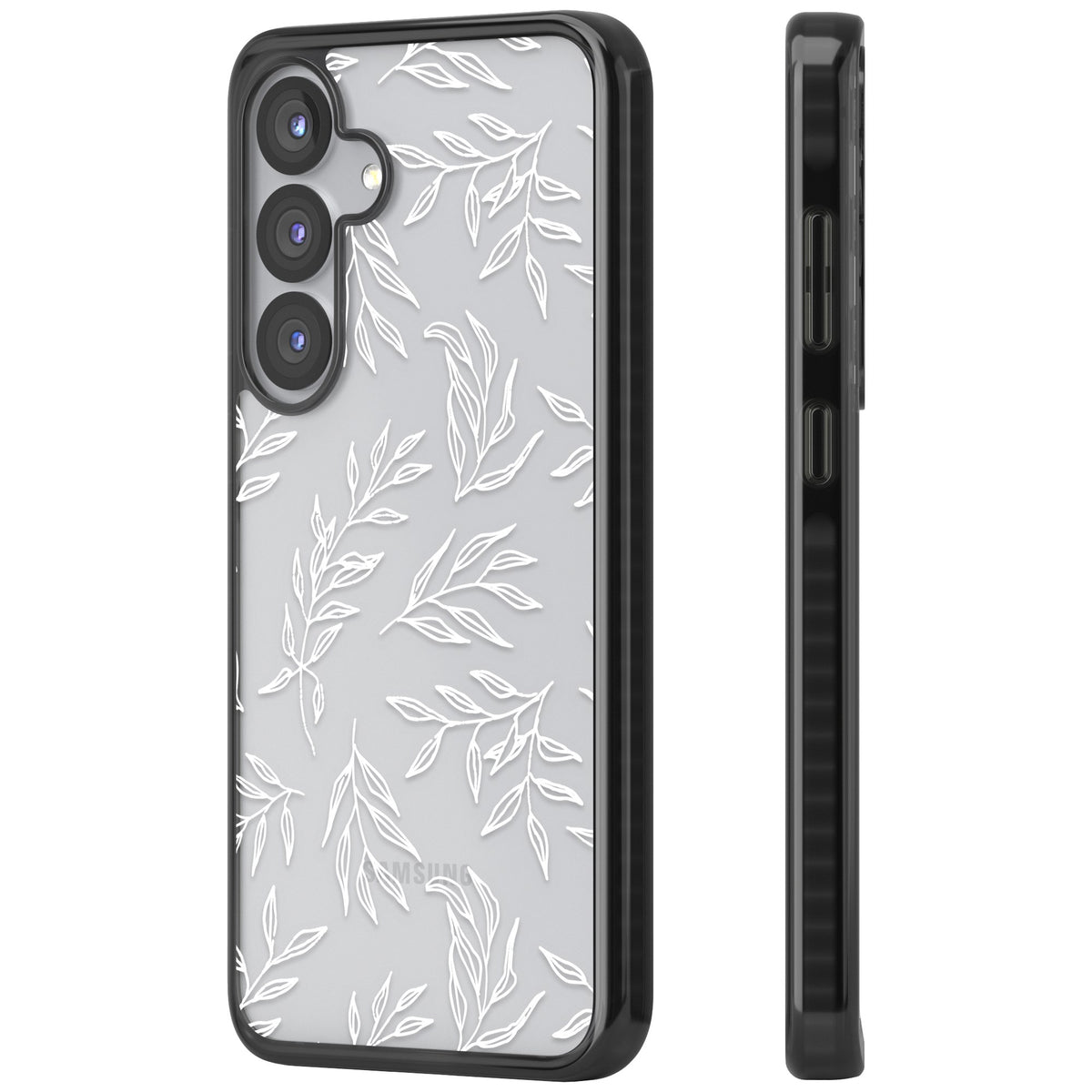 Leafy Botanical Samsung S25 / Samsung S25 Plus / Samsung S26 / Samsung S26 Plus Impact Black Phone Case side
