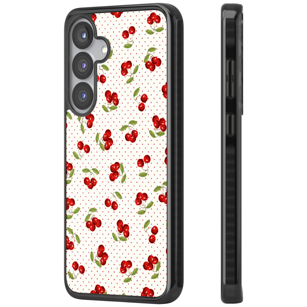 Cherry Picking Samsung S25 / Samsung S25 Plus / Samsung S26 / Samsung S26 Plus Impact Black Phone Case side