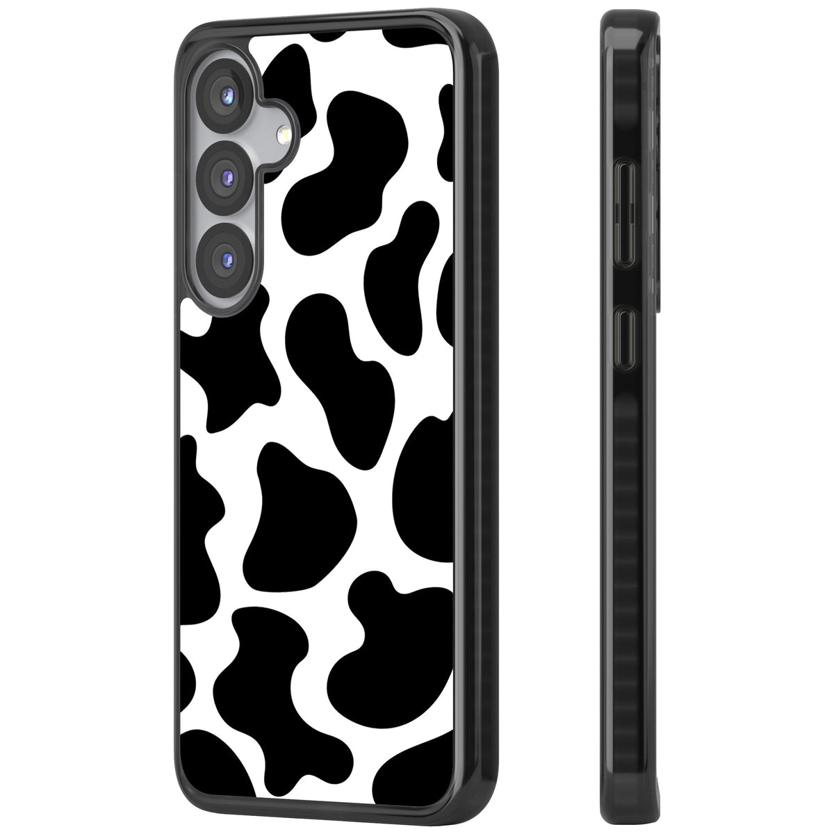 Cow Print Samsung S25 / Samsung S25 Plus / Samsung S26 / Samsung S26 Plus Impact Black Phone Case side