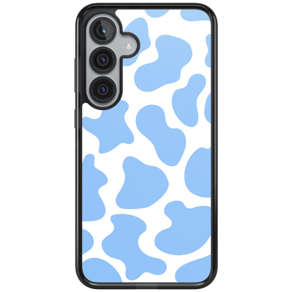 Blue And White Cow Print