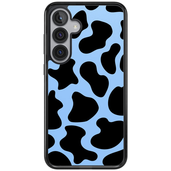 Blue And Black Cow Print