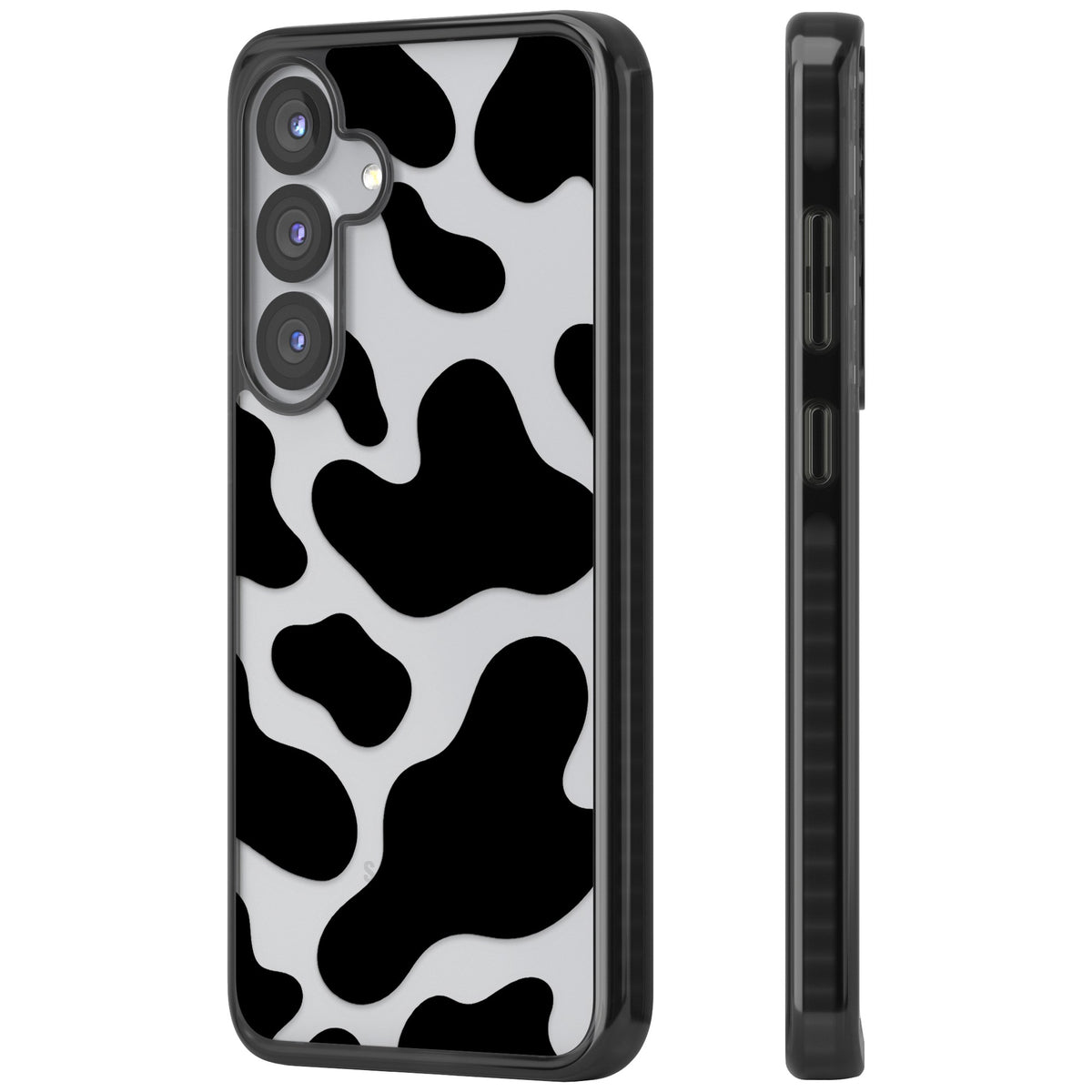 Clear Cow Print Samsung S25 / Samsung S25 Plus / Samsung S26 / Samsung S26 Plus Impact Black Phone Case side