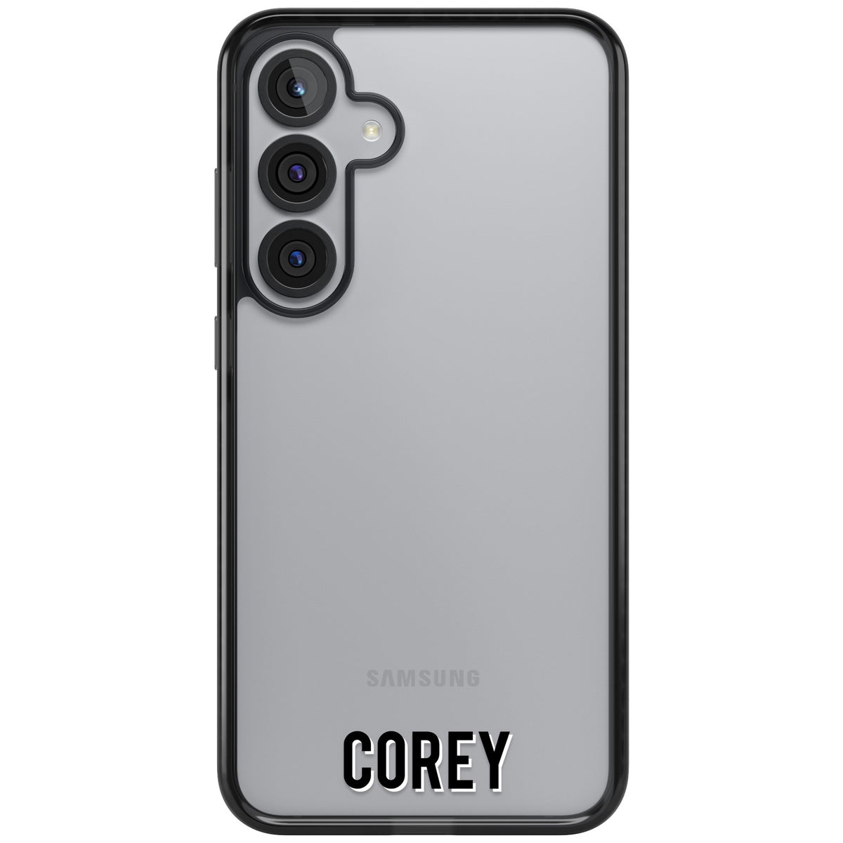 Personalised Name (Bottom) Samsung S25 Plus / Samsung S26 / Samsung S26 Plus Impact Black Phone Case front