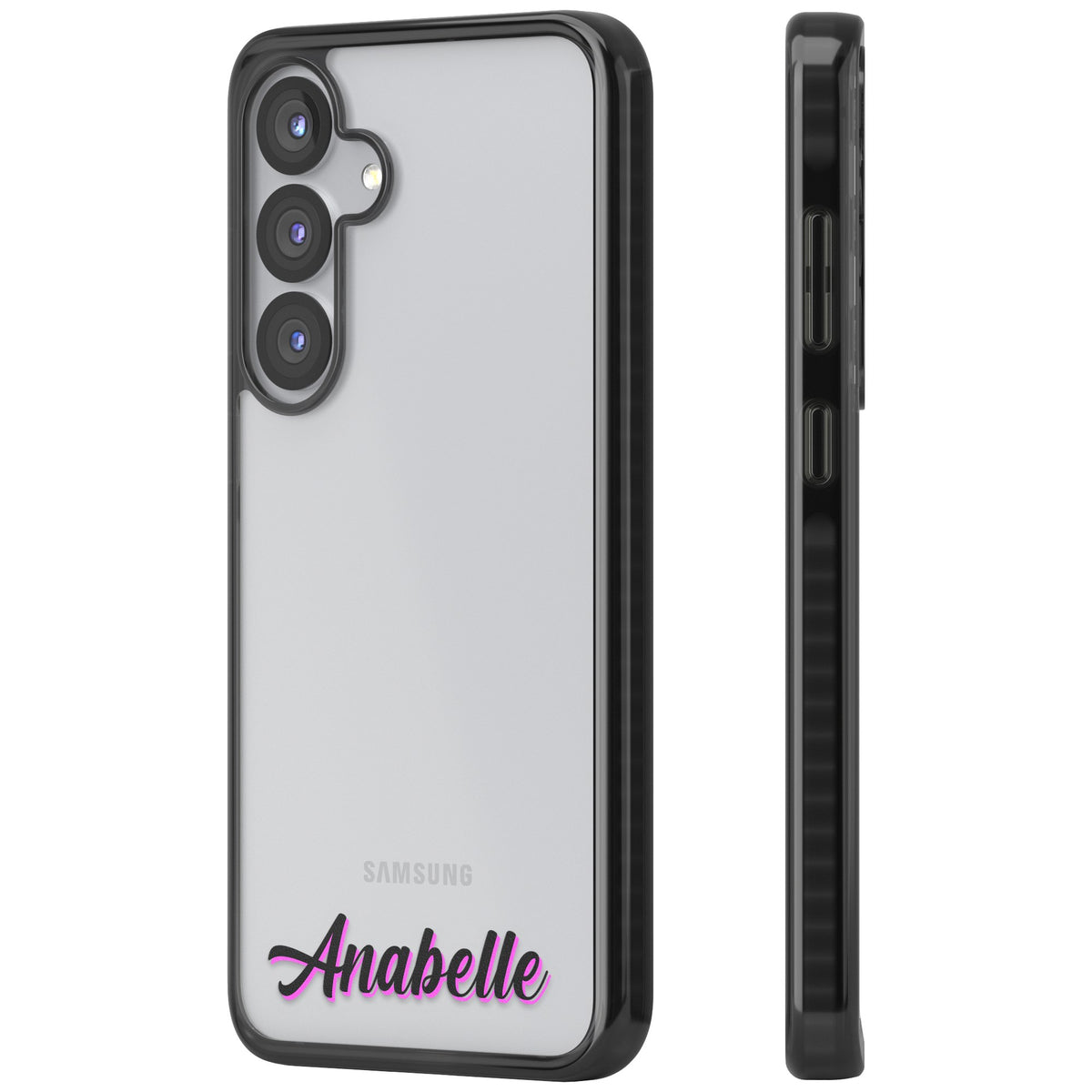 Personalised Cute Bottom Name Samsung S25 / Samsung S25 Plus / Samsung S26 / Samsung S26 Plus Impact Black Phone Case side