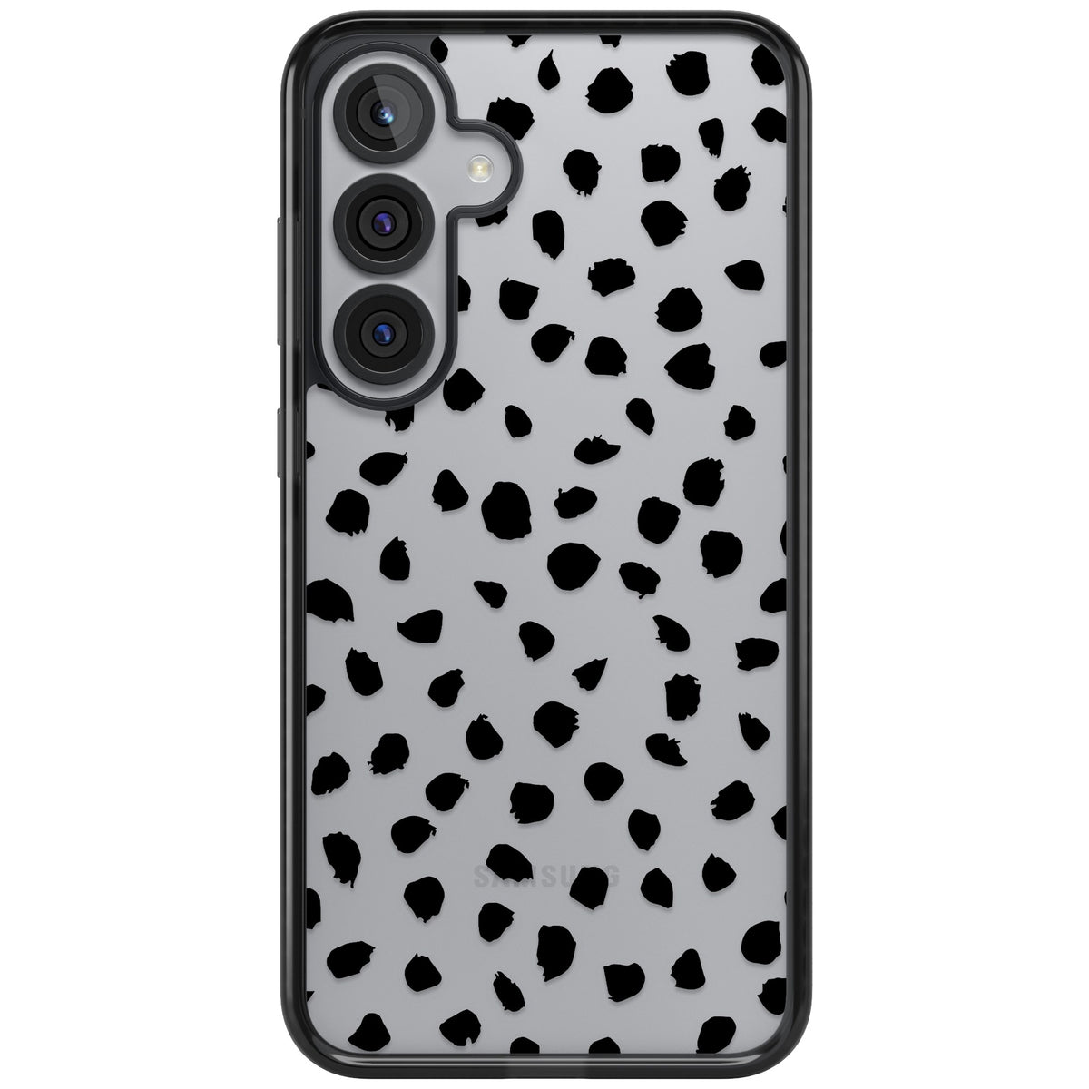Black Dalmatian Polka Dot Samsung S25 Plus / Samsung S26 / Samsung S26 Plus Impact Black Phone Case front