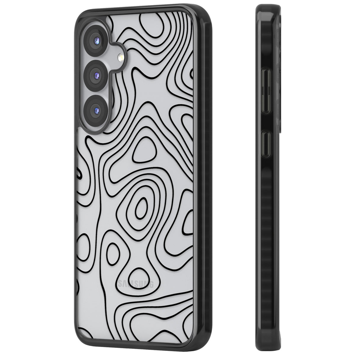 Damascus Steel Samsung S25 / Samsung S25 Plus / Samsung S26 / Samsung S26 Plus Impact Black Phone Case side