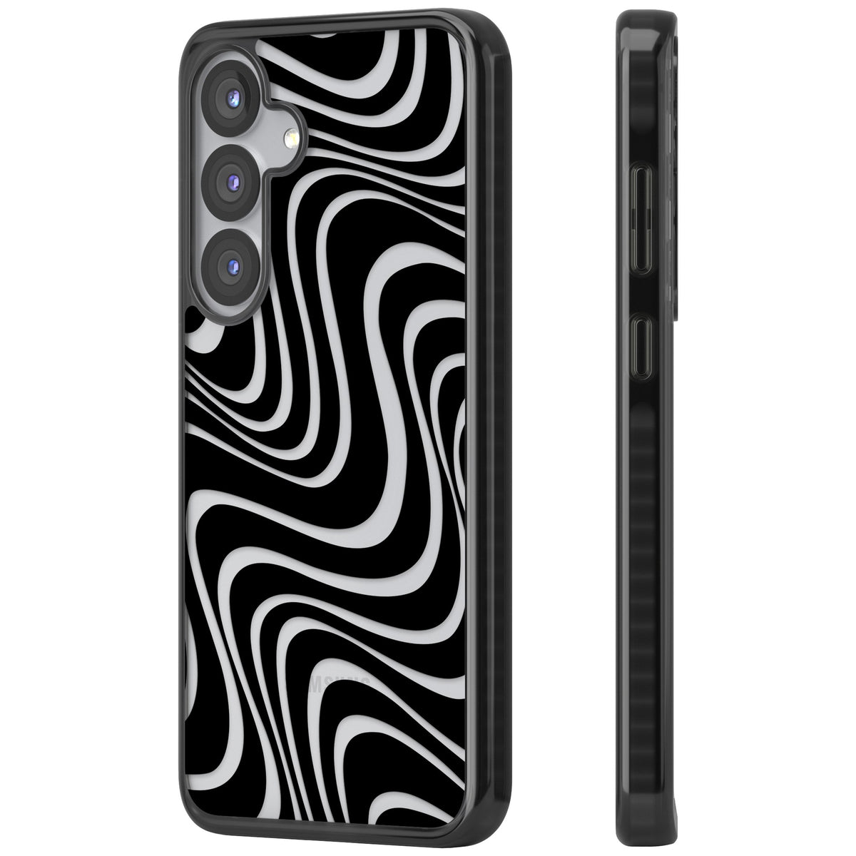 Abstract Waves Samsung S25 / Samsung S25 Plus / Samsung S26 / Samsung S26 Plus Impact Black Phone Case side