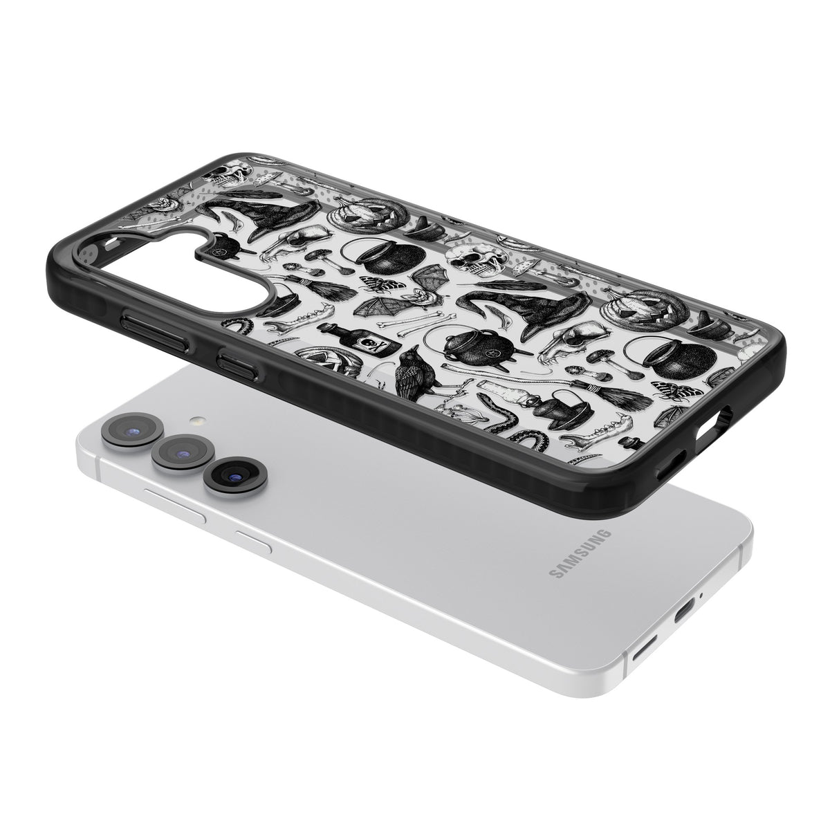 Dark Witchy Samsung S25 / Samsung S25 Plus / Samsung S26 / Samsung S26 Plus Impact Black Phone Case angled