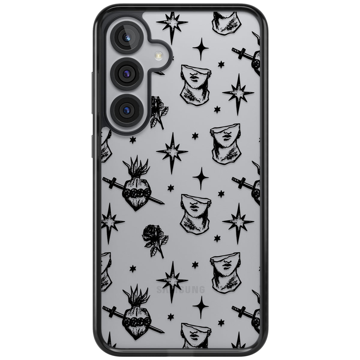 Art & Heart Pattern Samsung S25 Plus / Samsung S26 / Samsung S26 Plus Impact Black Phone Case front