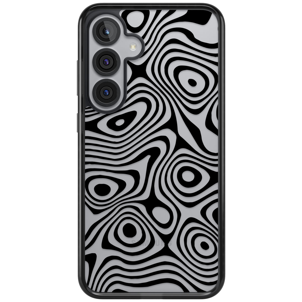 Dark Topographic Map Samsung S25 Plus / Samsung S26 / Samsung S26 Plus Impact Black Phone Case front