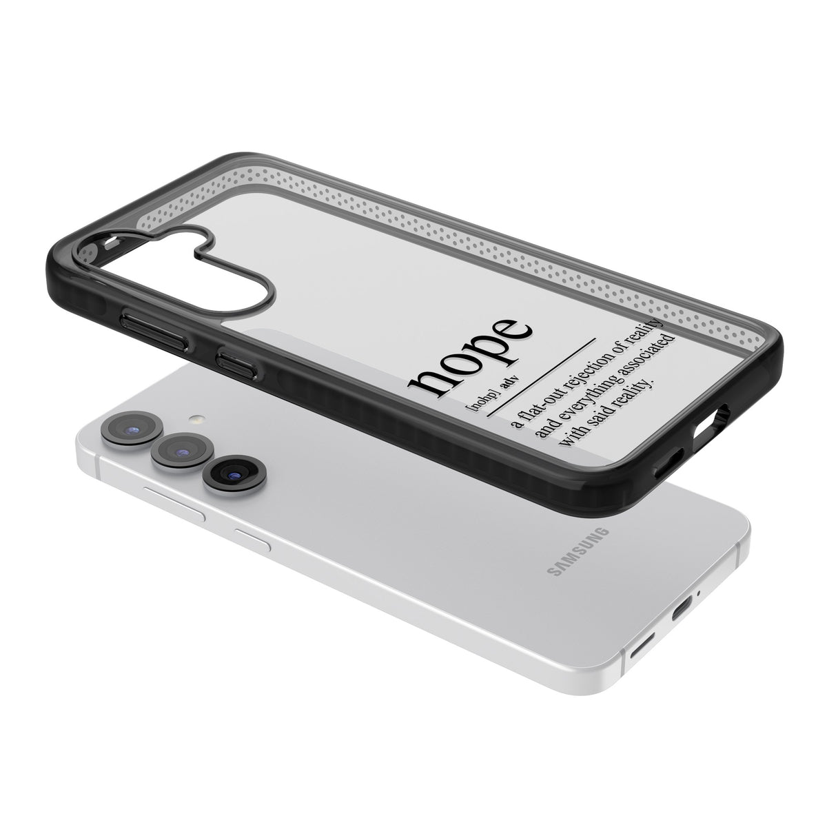 Nope Samsung S25 / Samsung S25 Plus / Samsung S26 / Samsung S26 Plus Impact Black Phone Case angled