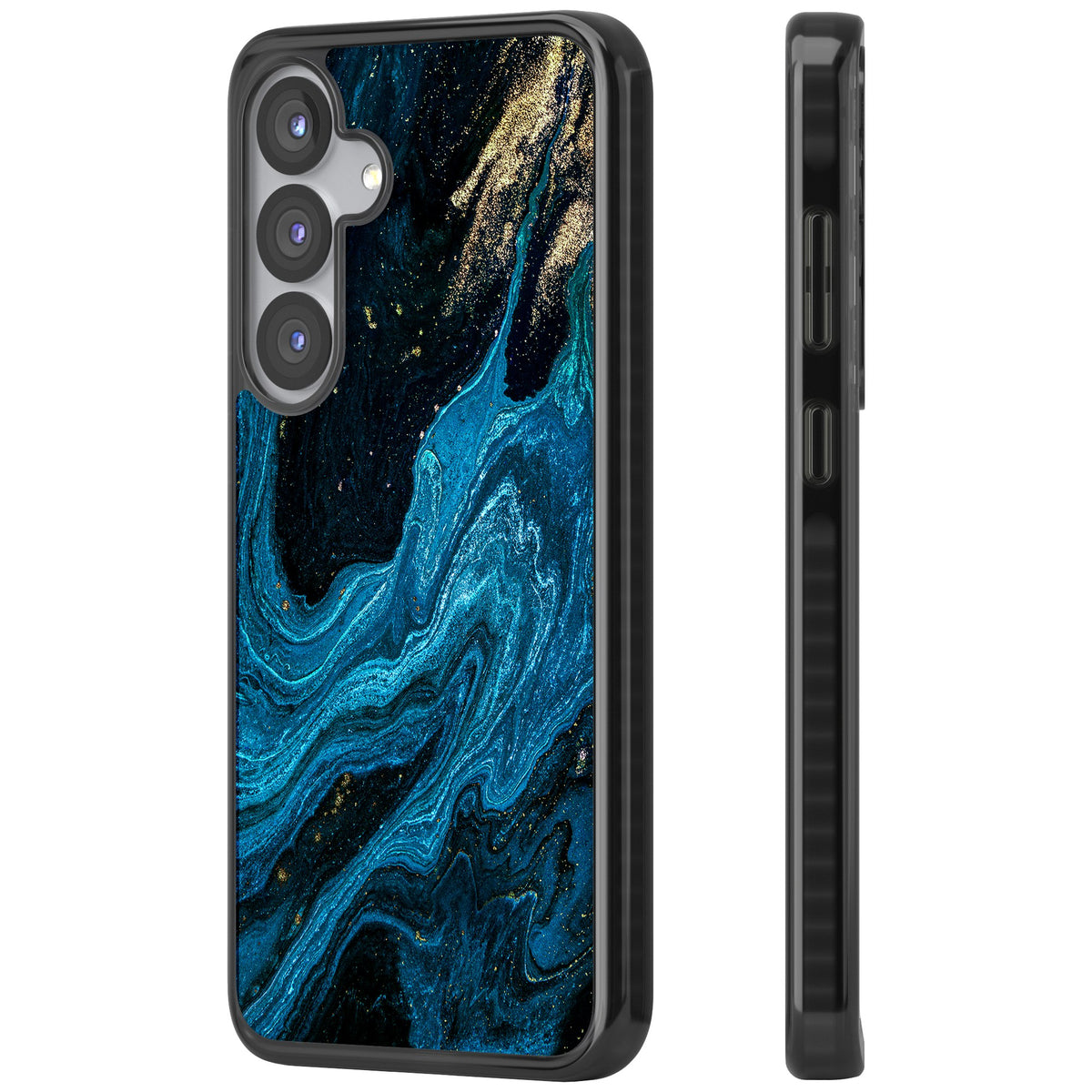 Saphire Lagoon Samsung S25 / Samsung S25 Plus / Samsung S26 / Samsung S26 Plus Impact Black Phone Case side