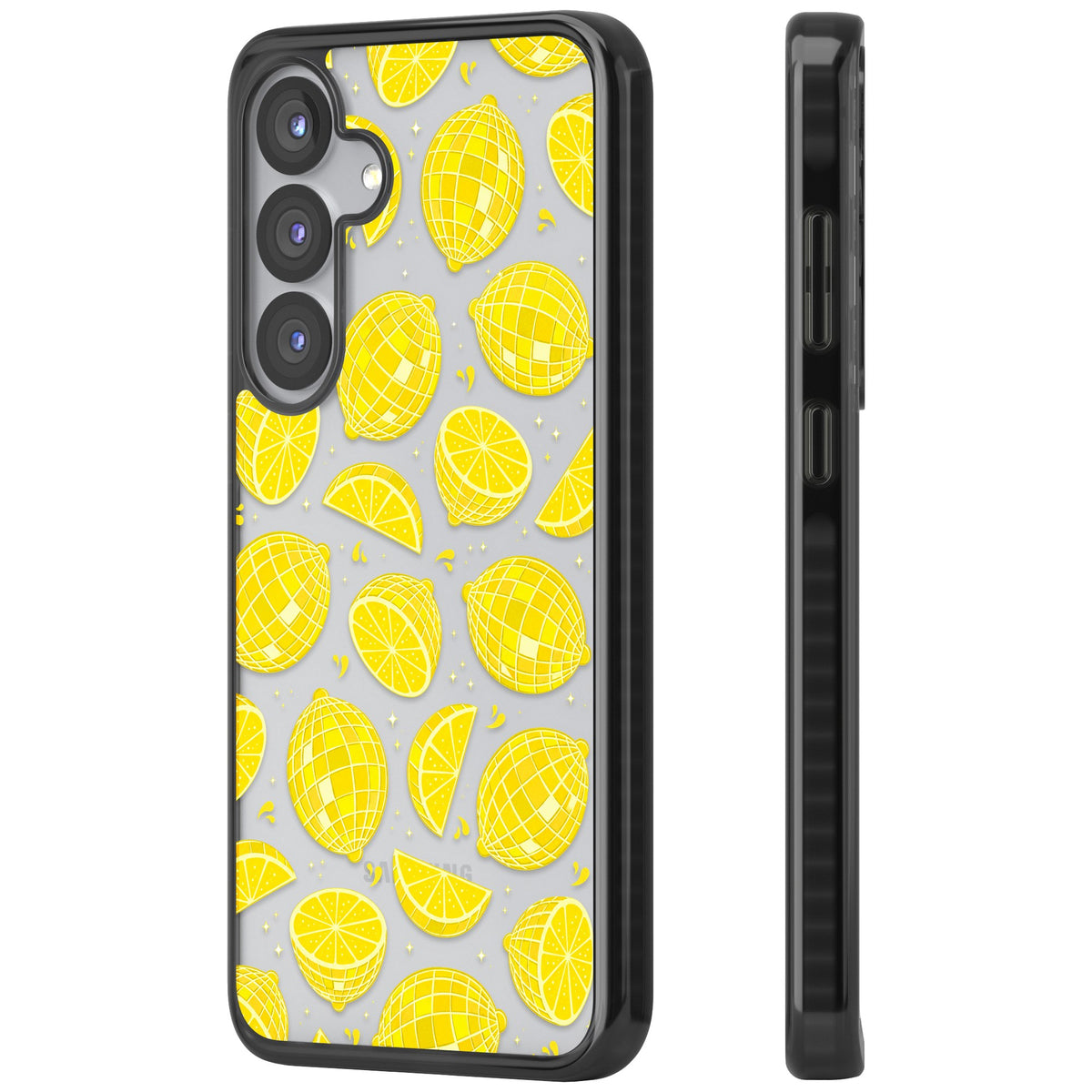 Disco Lemons Samsung S25 / Samsung S25 Plus / Samsung S26 / Samsung S26 Plus Impact Black Phone Case side