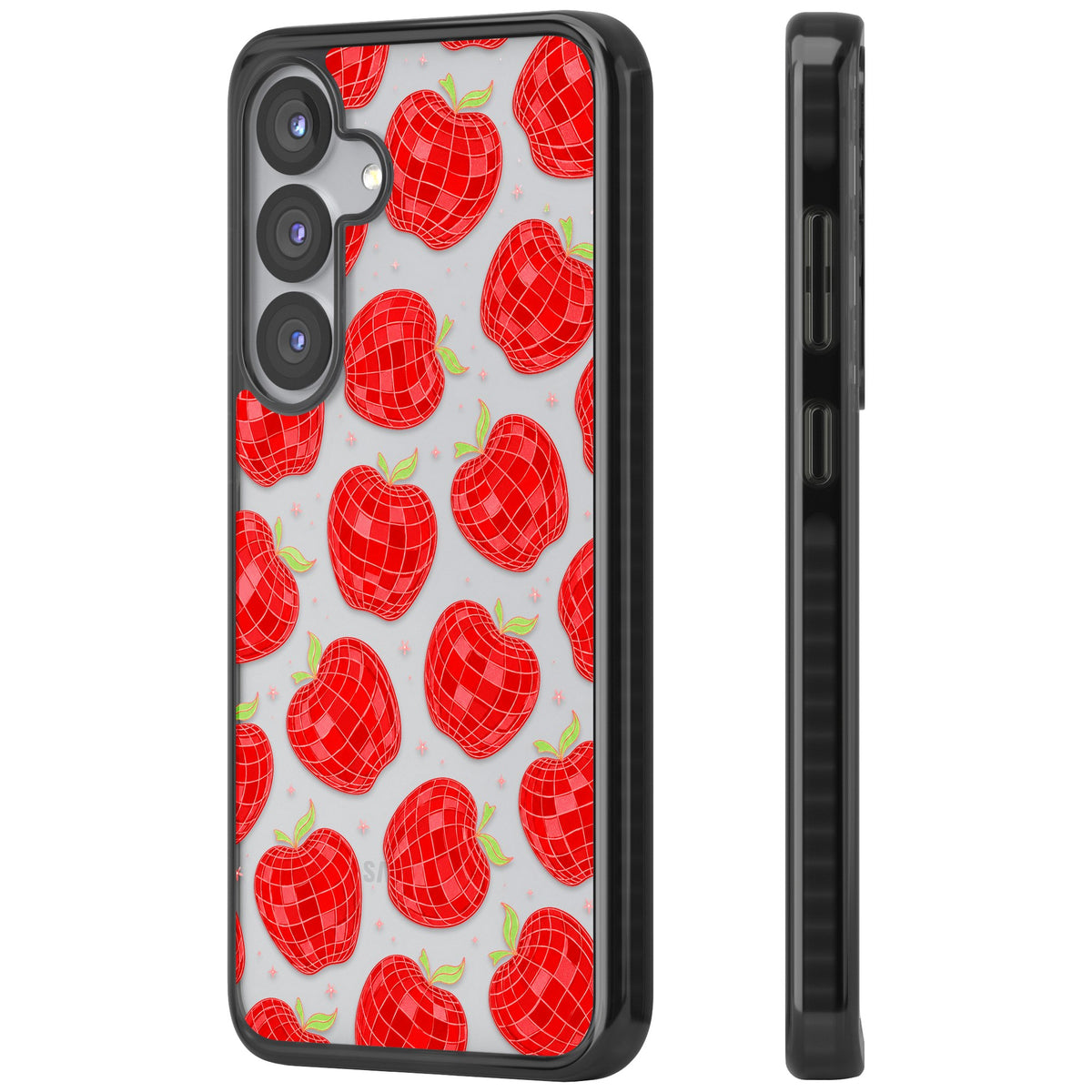 Disco Apples Samsung S25 / Samsung S25 Plus / Samsung S26 / Samsung S26 Plus Impact Black Phone Case side