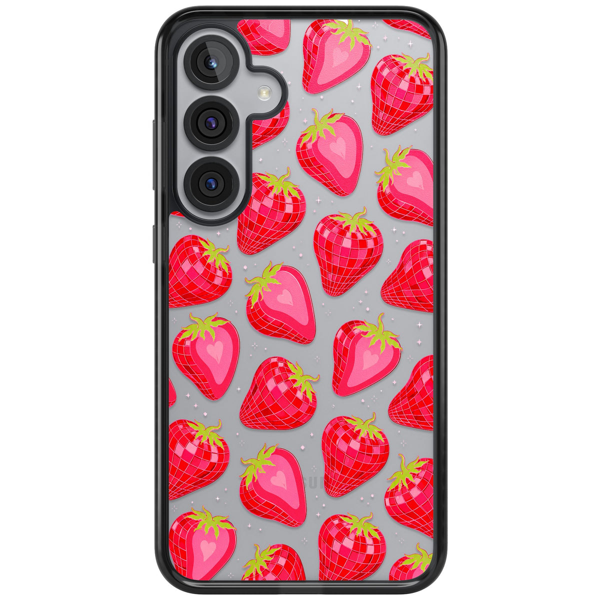 Disco Strawberry Samsung S25 Plus / Samsung S26 / Samsung S26 Plus Impact Black Phone Case front