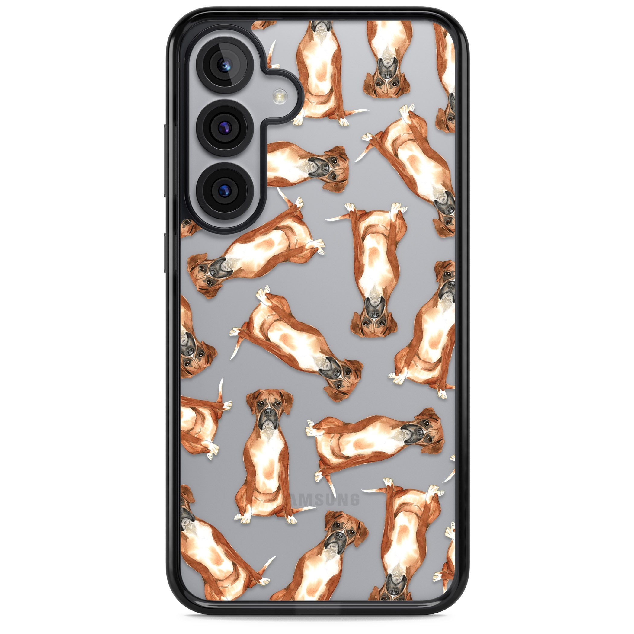 Boxer Watercolor Dog Pattern