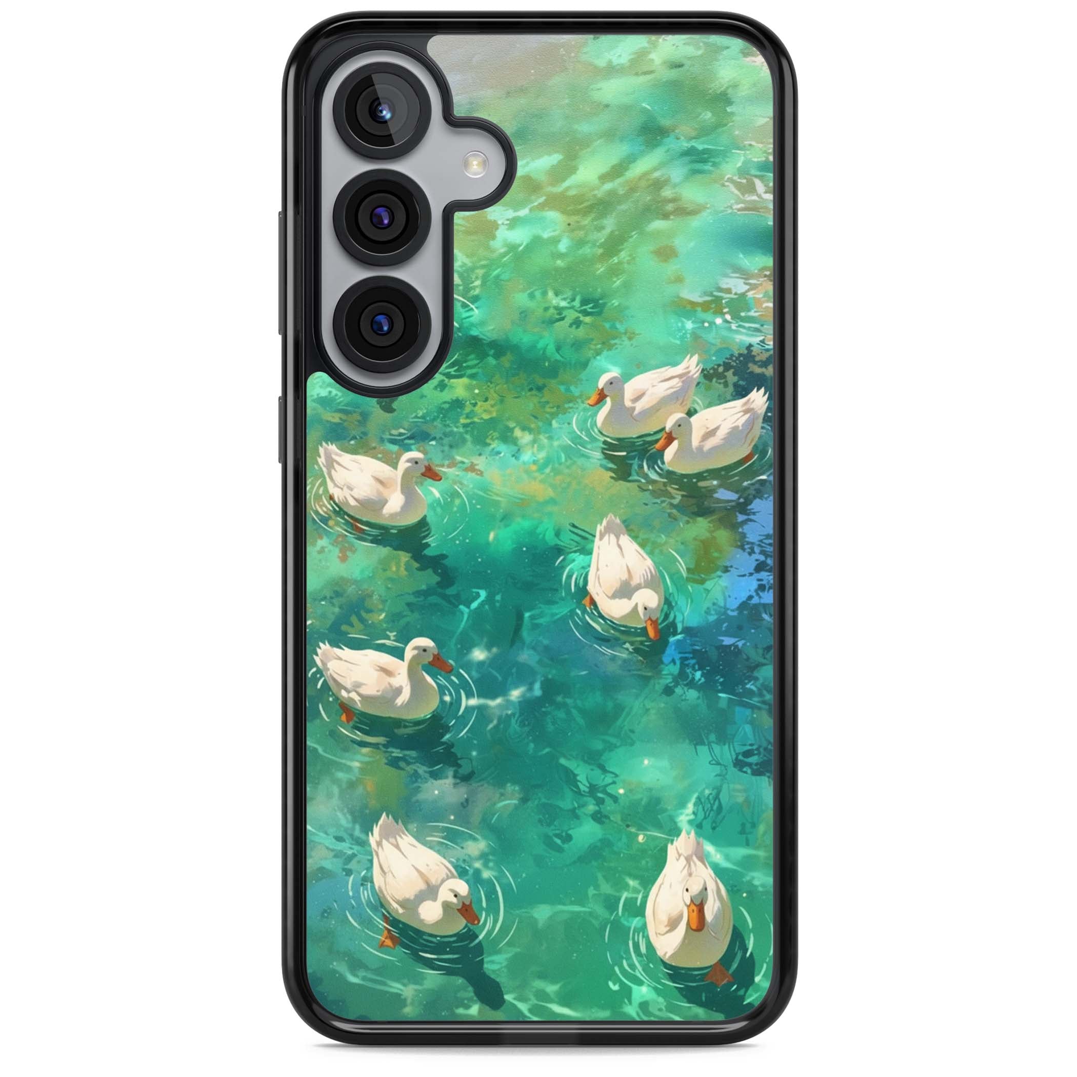 Ducks In The Pond for her iPhone case | Black Impact case for Samsung Galaxy S25, Samsung Galaxy S25 Plus