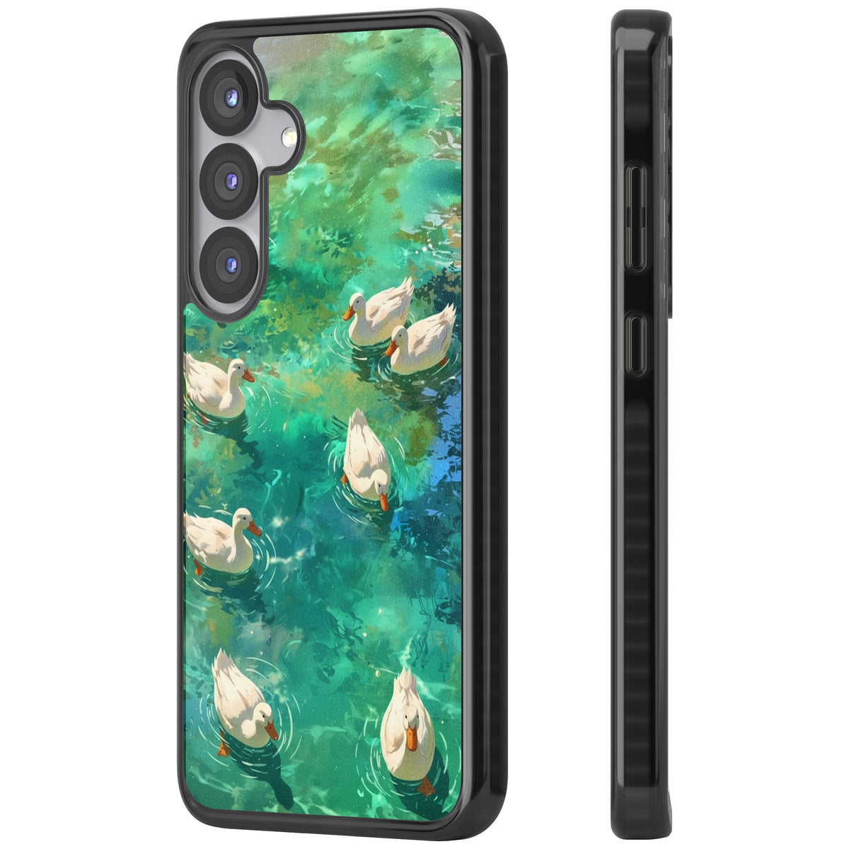 Ducks In The Pond Samsung S25 / Samsung S25 Plus / Samsung S26 / Samsung S26 Plus Impact Black Phone Case side