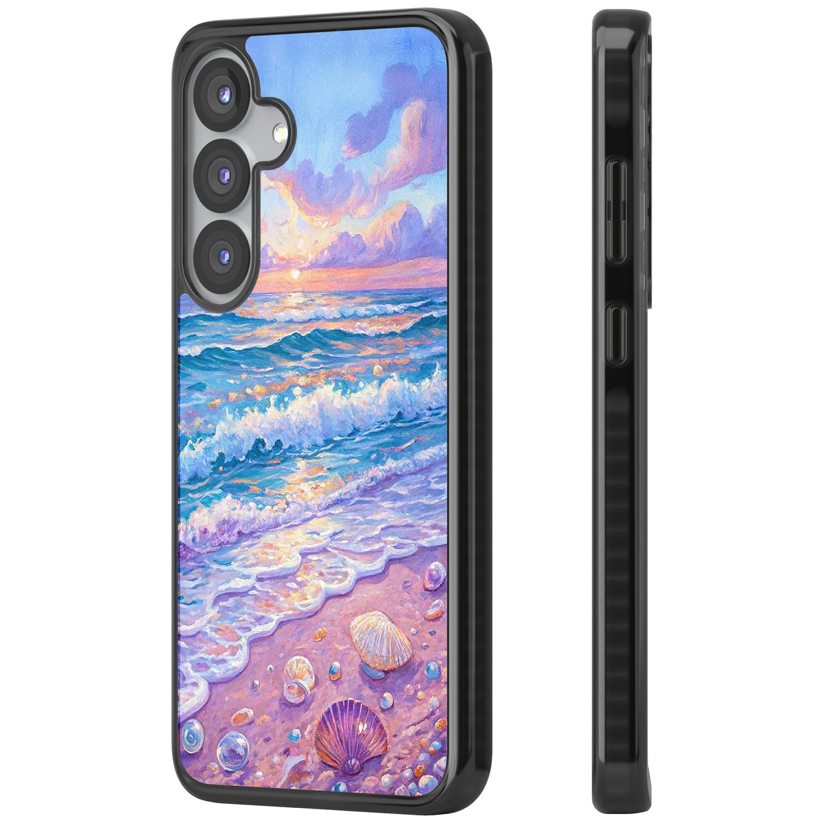 Pearl Shore Samsung S25 / Samsung S25 Plus / Samsung S26 / Samsung S26 Plus Impact Black Phone Case side