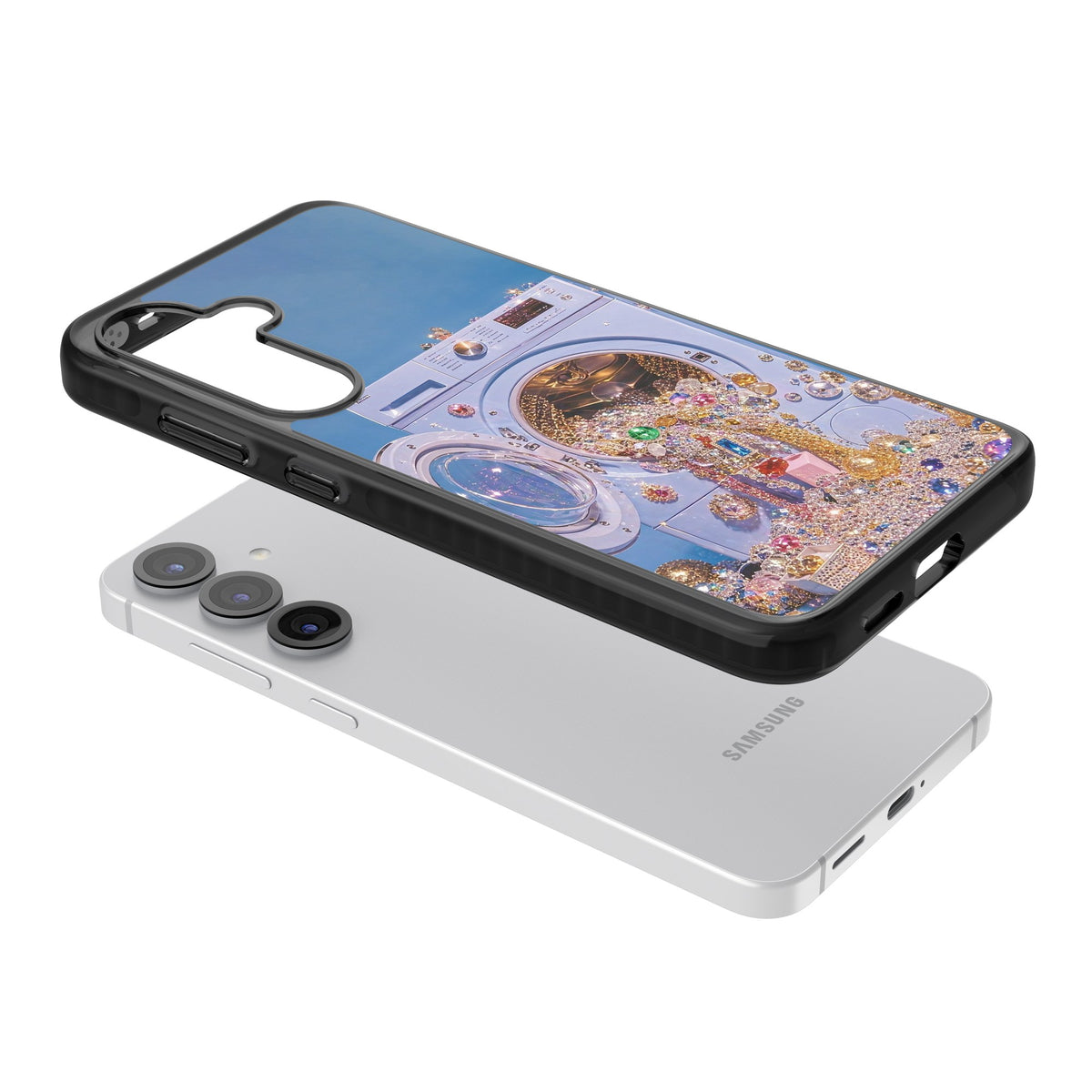 Gem Laundry Samsung S25 / Samsung S25 Plus / Samsung S26 / Samsung S26 Plus Impact Black Phone Case angled