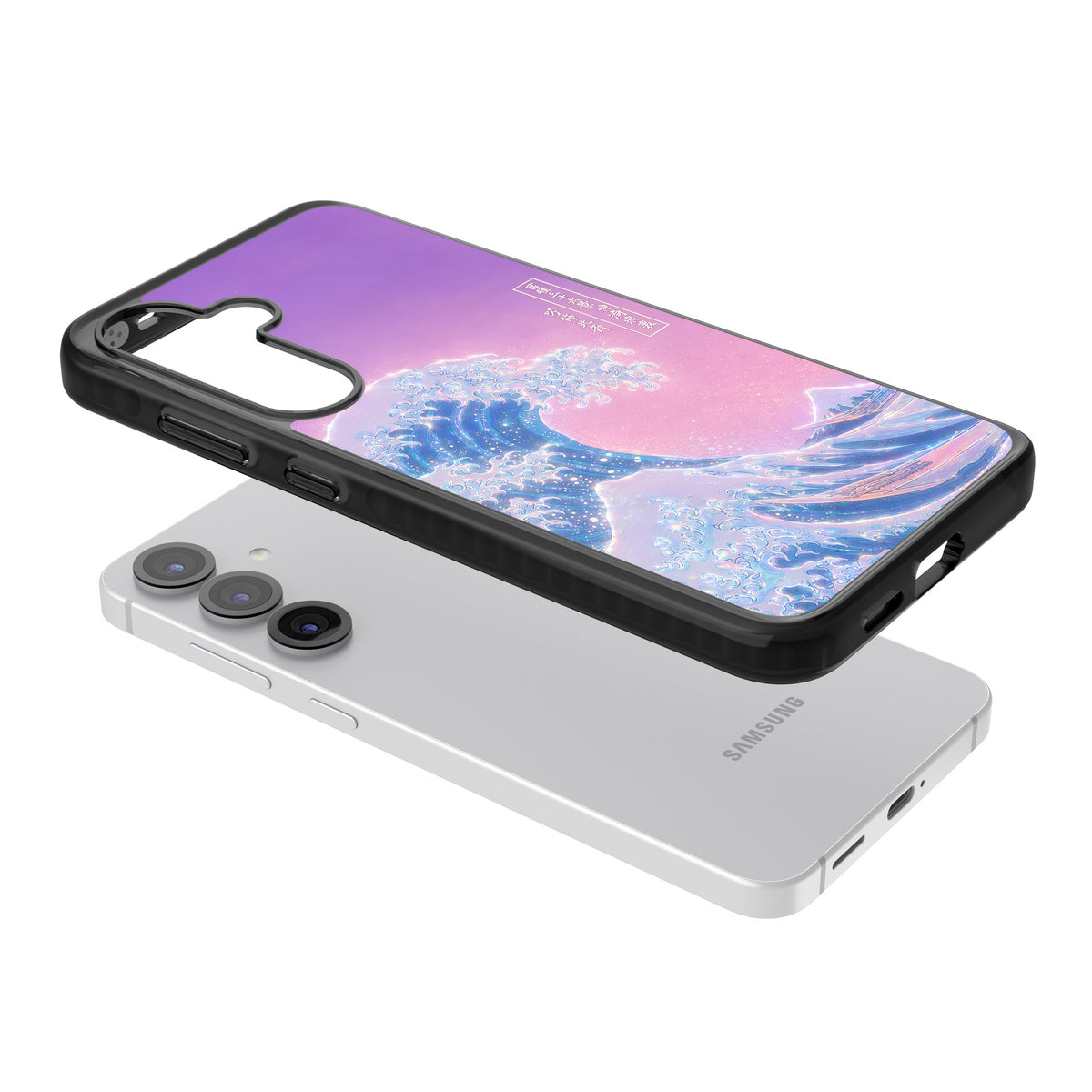 The Great Opal Wave Samsung S25 / Samsung S25 Plus / Samsung S26 / Samsung S26 Plus Impact Black Phone Case angled
