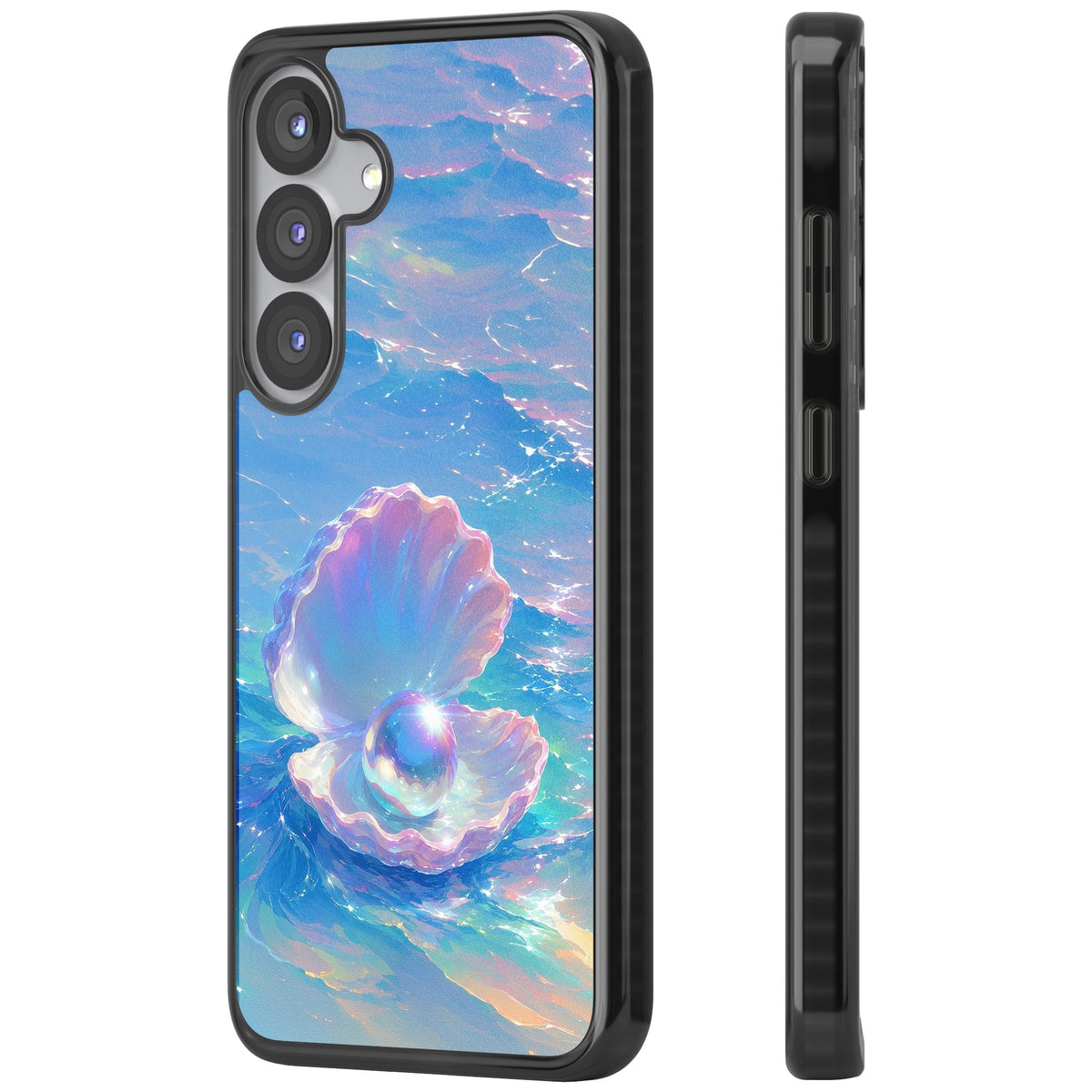 The Pearl Clam Samsung S25 / Samsung S25 Plus / Samsung S26 / Samsung S26 Plus Impact Black Phone Case side
