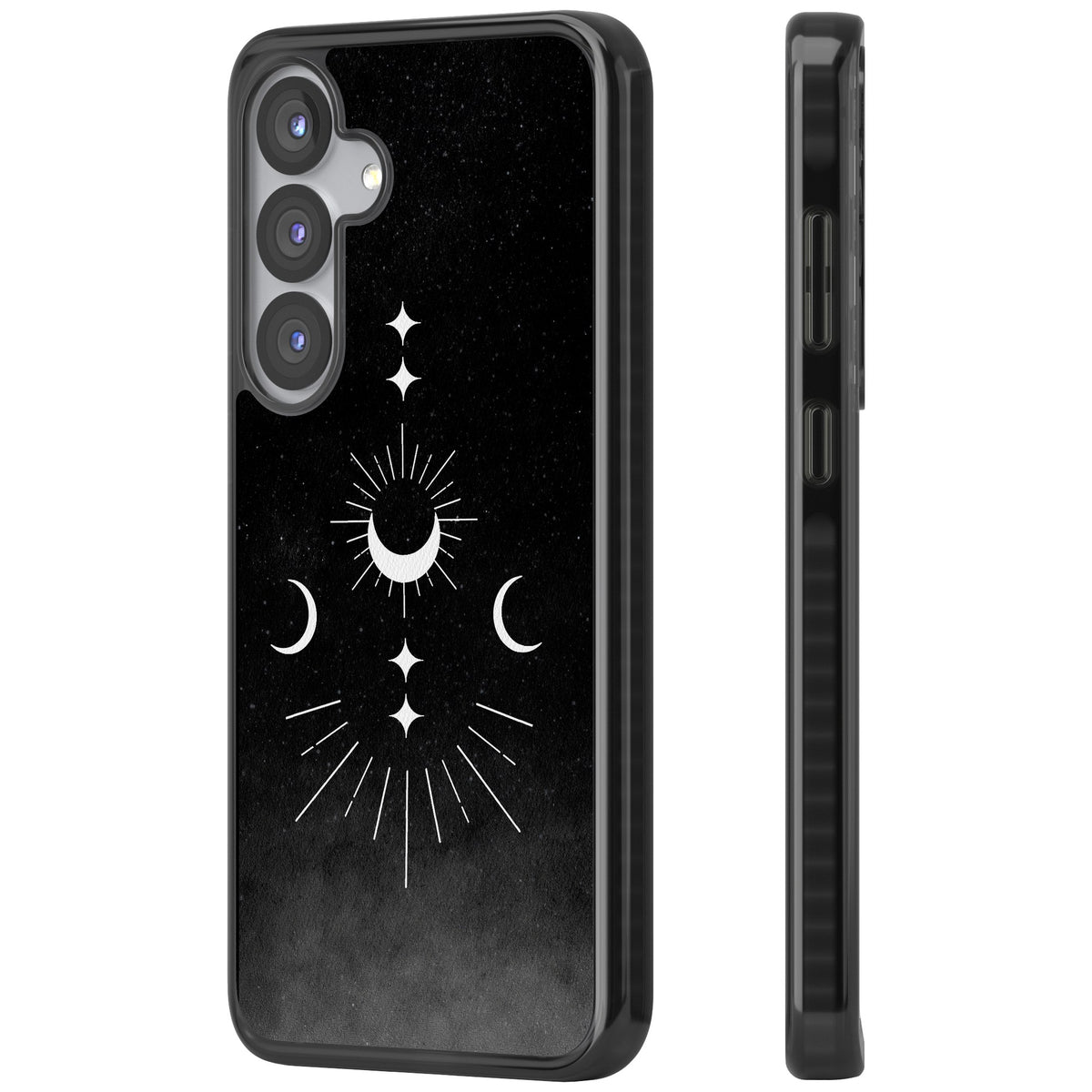 Lunar Mandala Samsung S25 / Samsung S25 Plus / Samsung S26 / Samsung S26 Plus Impact Black Phone Case side