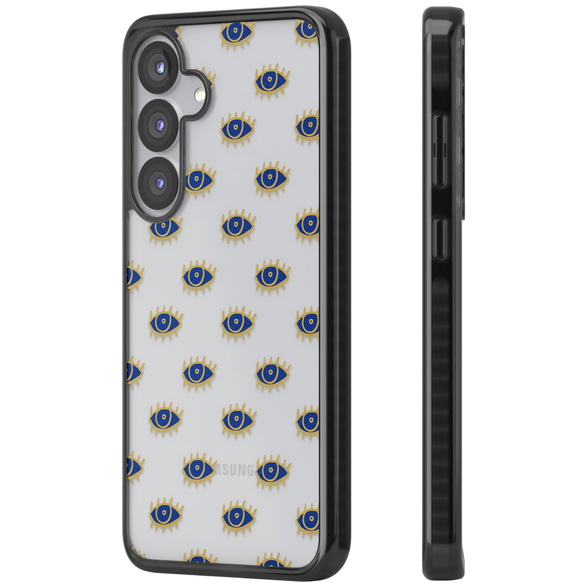 Psychedelic Eyes Pattern Classic Samsung S25 / Samsung S25 Plus / Samsung S26 / Samsung S26 Plus Impact Black Phone Case side