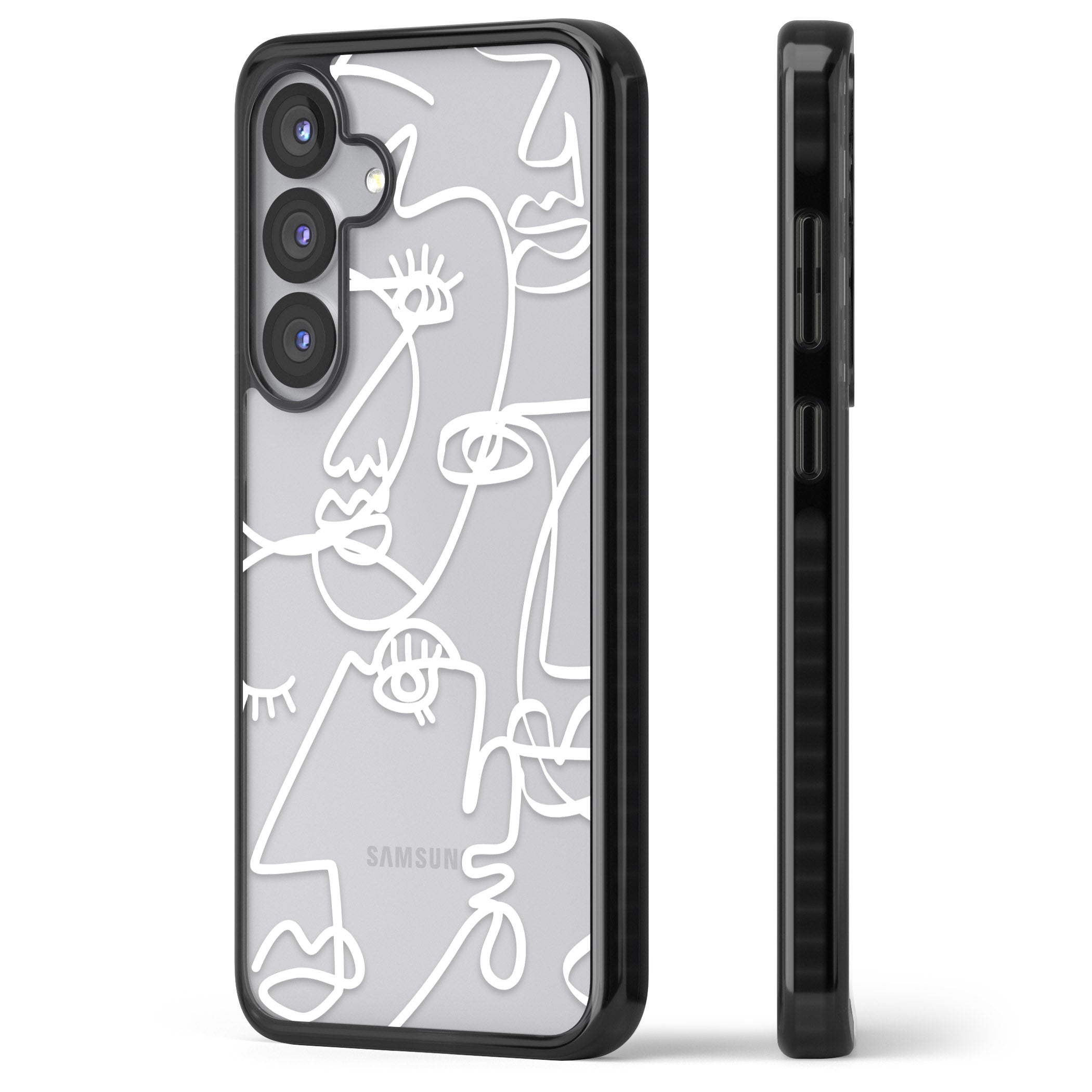 Abstract Line Art White Clear