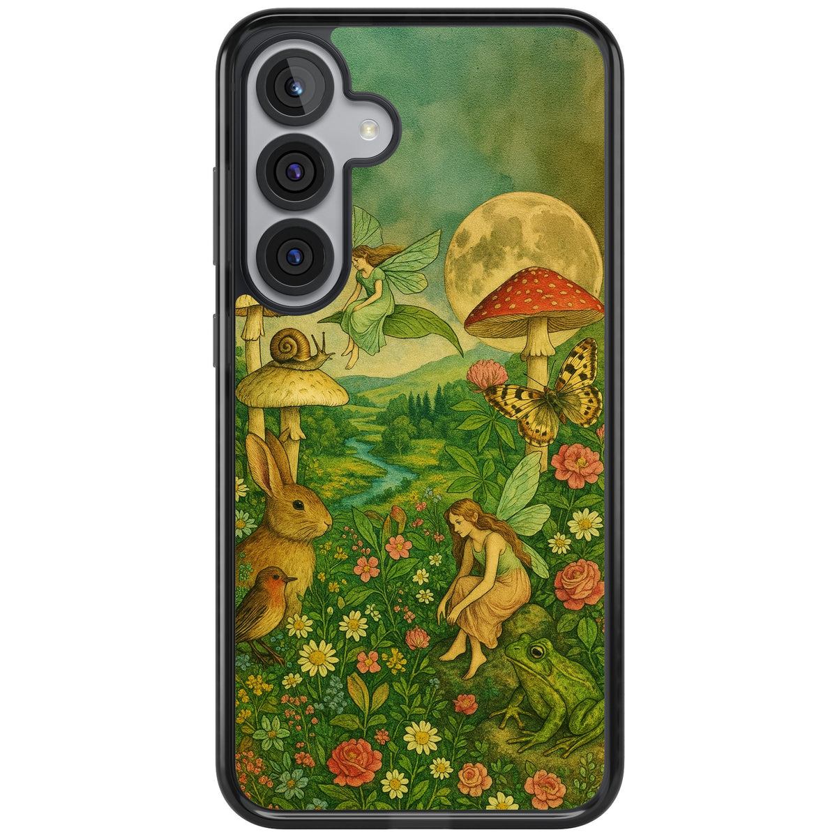 Fairies & Flowers Samsung S25 Plus / Samsung S26 / Samsung S26 Plus Impact Black Phone Case front