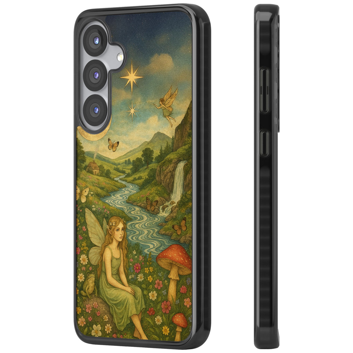 Nature Fairy Samsung S25 / Samsung S25 Plus / Samsung S26 / Samsung S26 Plus Impact Black Phone Case side