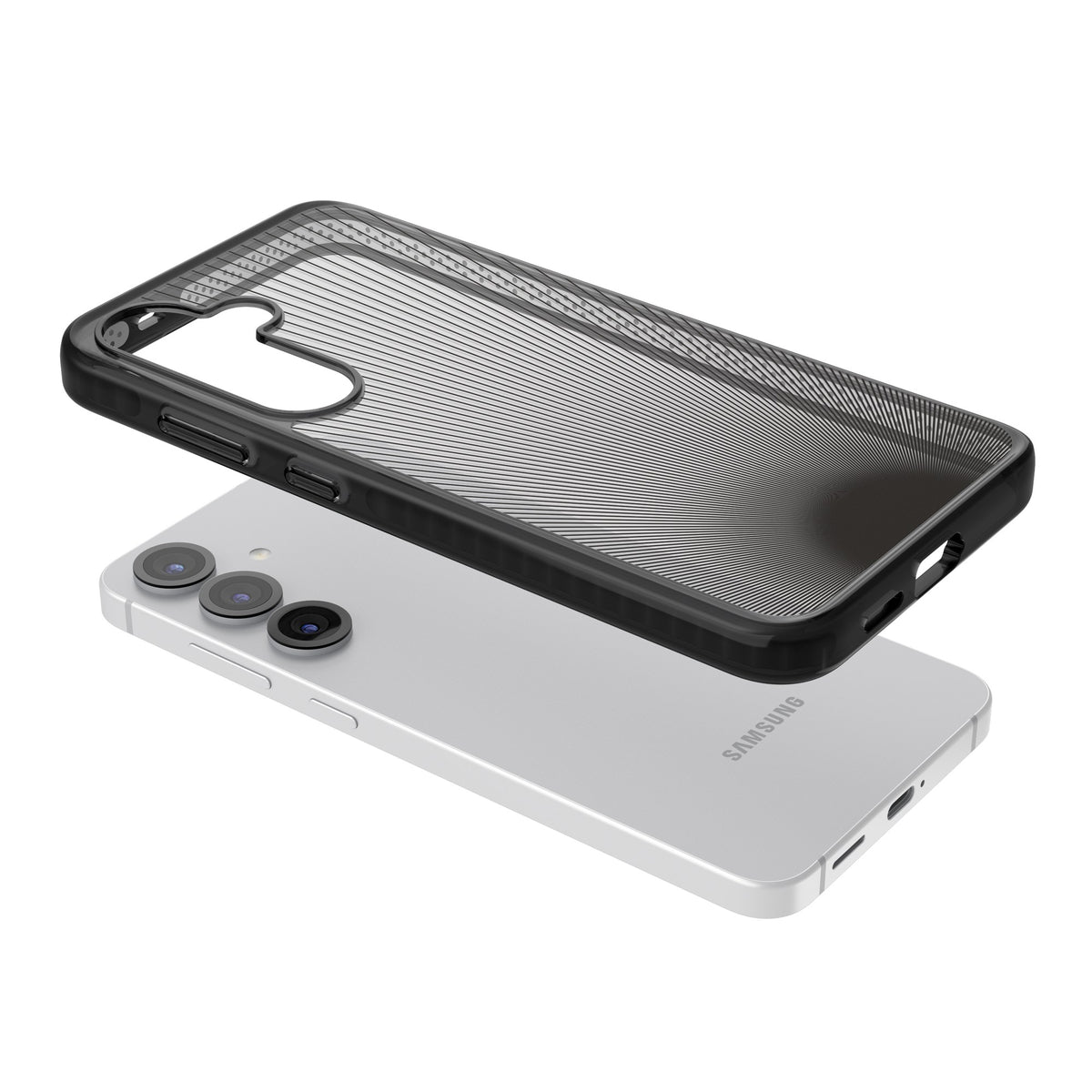 Linear Horizon Samsung S25 / Samsung S25 Plus / Samsung S26 / Samsung S26 Plus Impact Black Phone Case angled