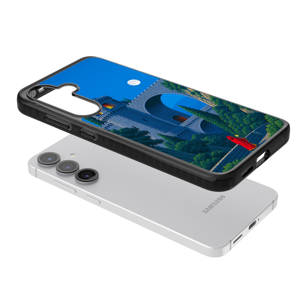 Castle Walls Samsung S25 / Samsung S25 Plus / Samsung S26 / Samsung S26 Plus Impact Black Phone Case angled