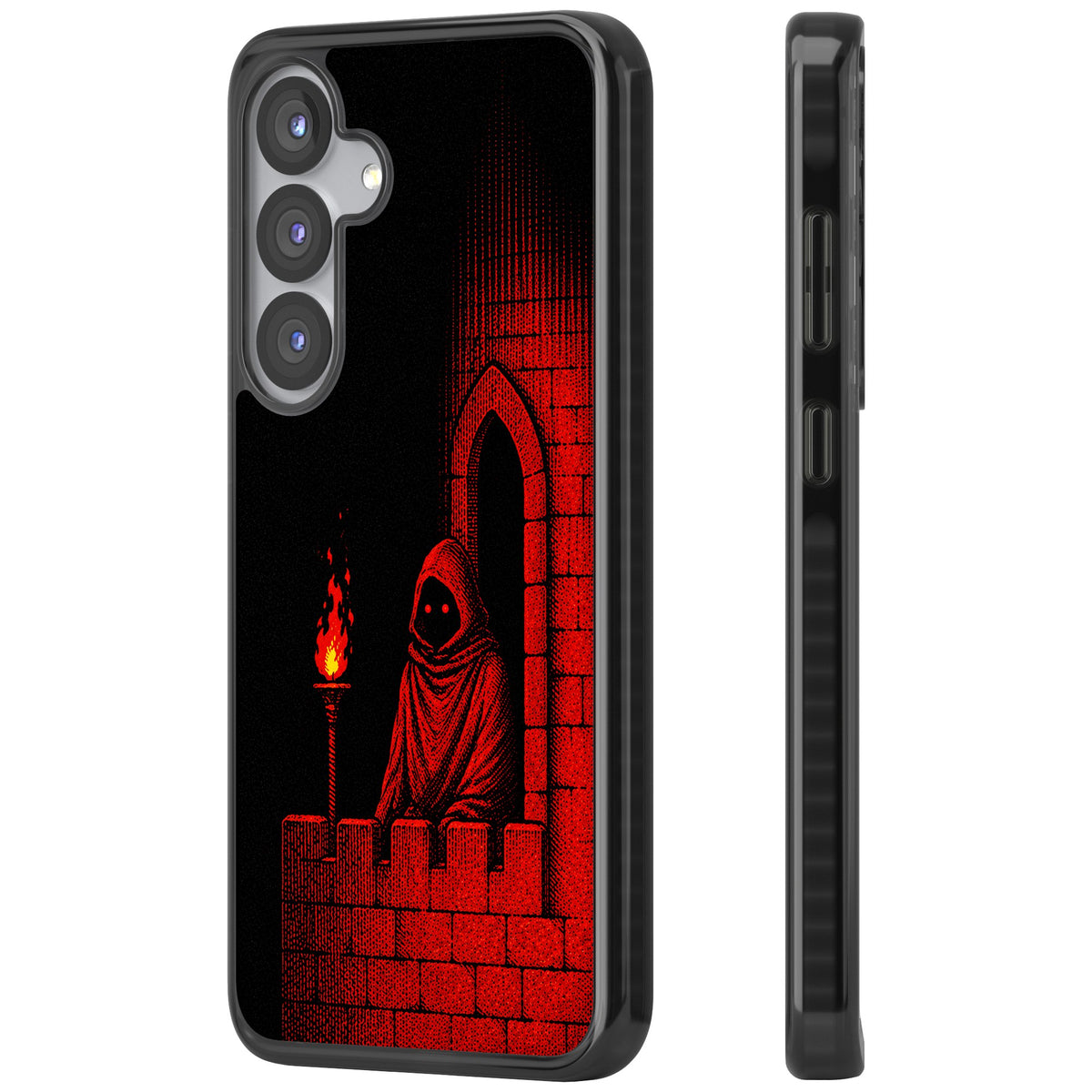 Crimson Crypt Samsung S25 / Samsung S25 Plus / Samsung S26 / Samsung S26 Plus Impact Black Phone Case side