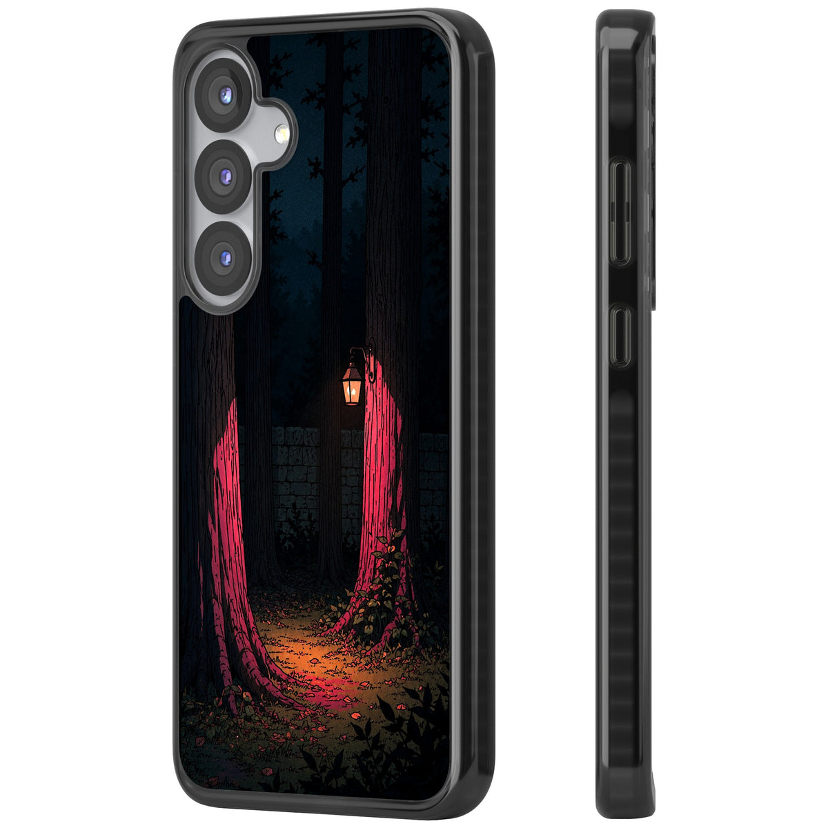 Forest Lantern Samsung S25 / Samsung S25 Plus / Samsung S26 / Samsung S26 Plus Impact Black Phone Case side