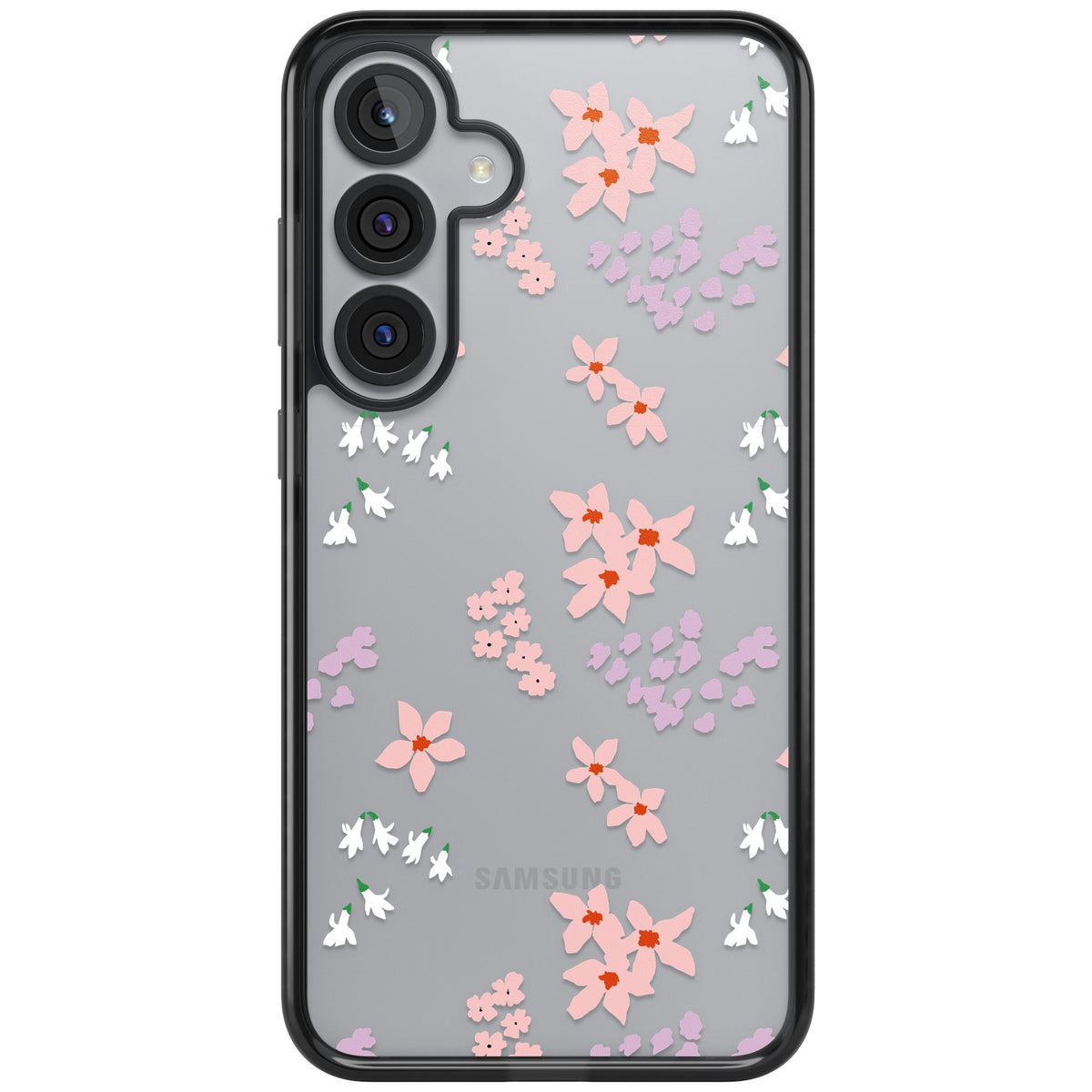 Rose & Violet Flower Mix Samsung S25 Plus / Samsung S26 / Samsung S26 Plus Impact Black Phone Case front