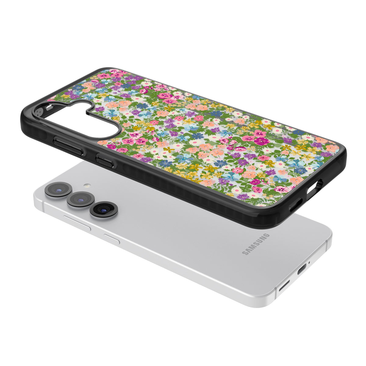 Tuscan Meadow Samsung S25 / Samsung S25 Plus / Samsung S26 / Samsung S26 Plus Impact Black Phone Case angled
