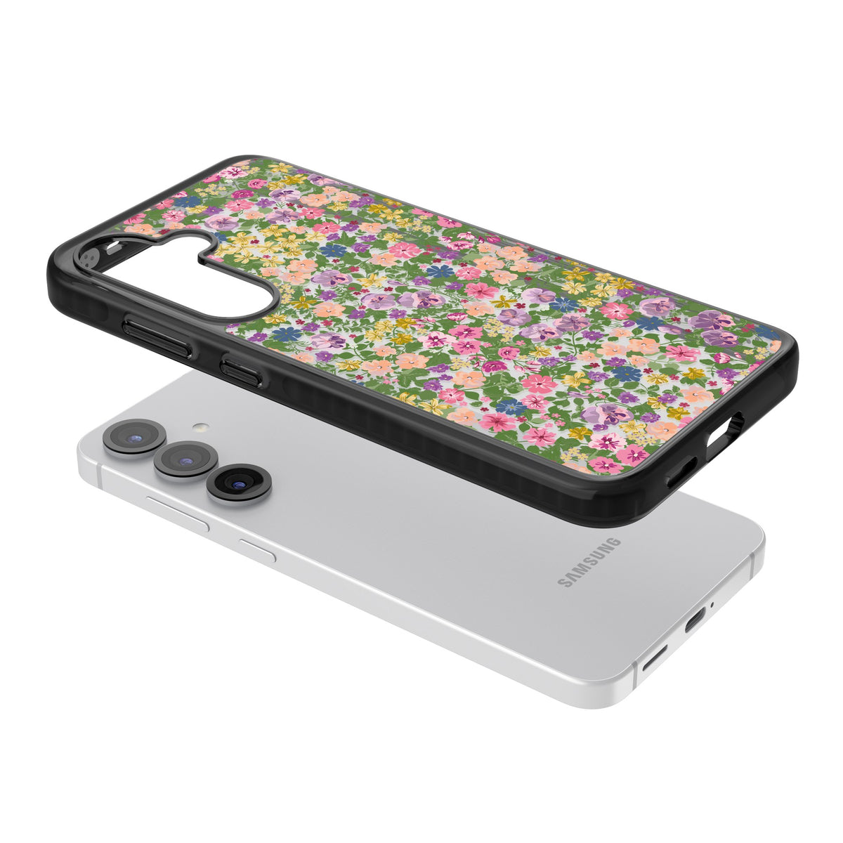 Lake Como Meadow Samsung S25 / Samsung S25 Plus / Samsung S26 / Samsung S26 Plus Impact Black Phone Case angled