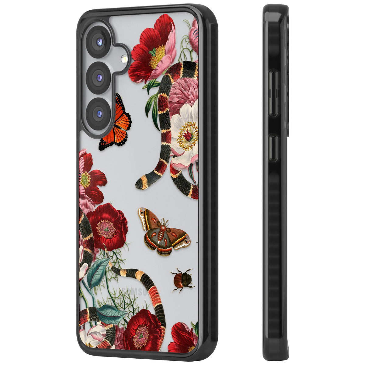 Botanical Snake Samsung S25 / Samsung S25 Plus / Samsung S26 / Samsung S26 Plus Impact Black Phone Case side