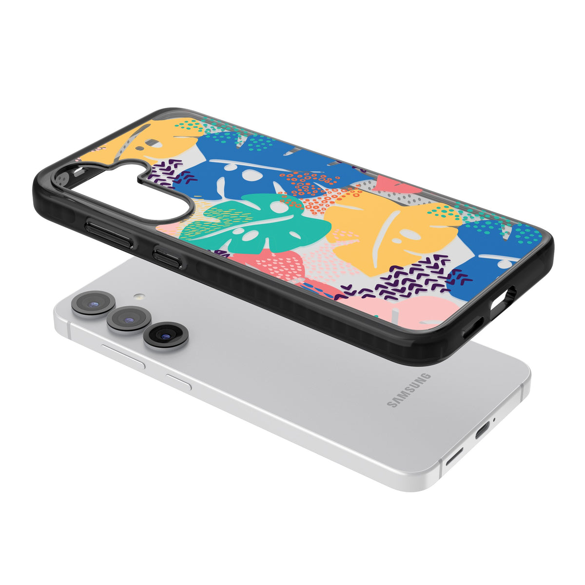 Vibrant Leaves Samsung S25 / Samsung S25 Plus / Samsung S26 / Samsung S26 Plus Impact Black Phone Case angled