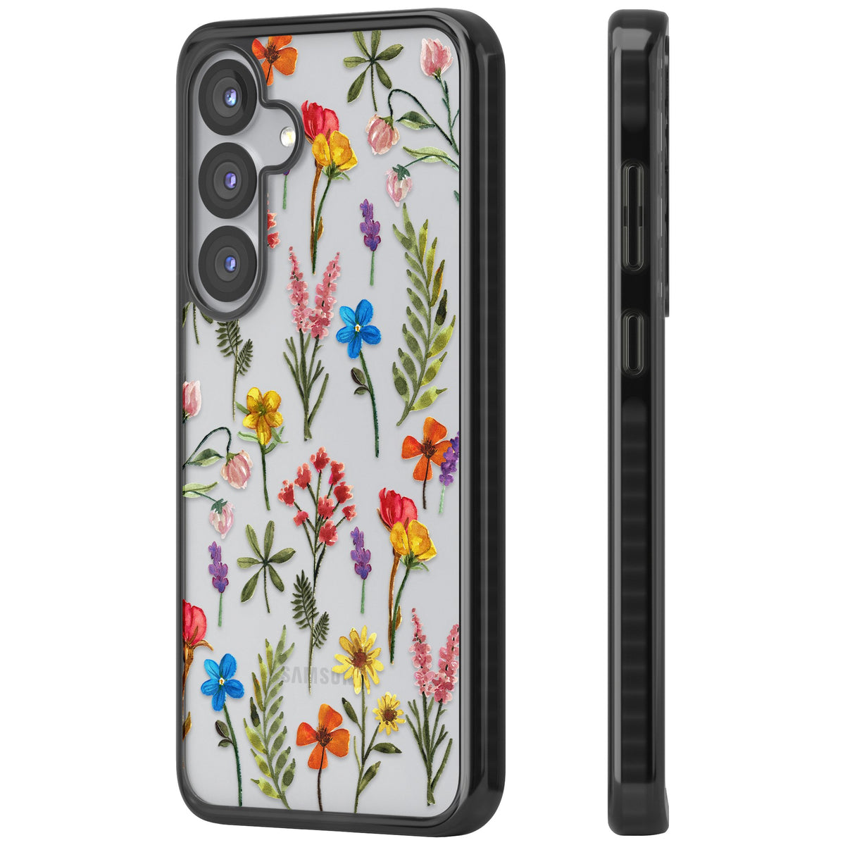 Spring Botanicals Samsung S25 / Samsung S25 Plus / Samsung S26 / Samsung S26 Plus Impact Black Phone Case side