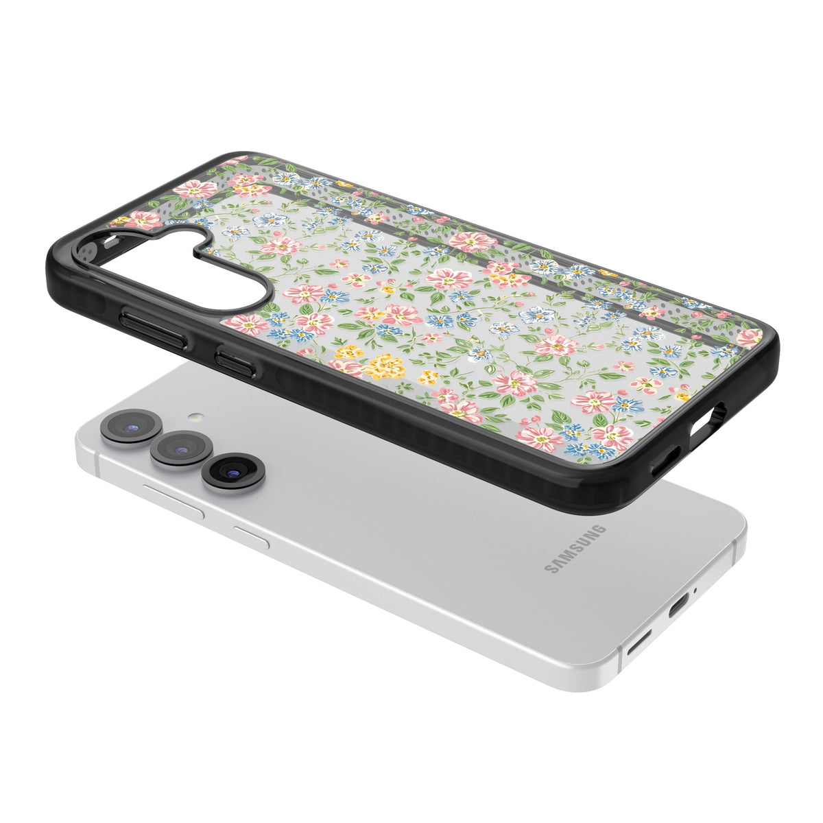 Soft Meadow Samsung S25 / Samsung S25 Plus / Samsung S26 / Samsung S26 Plus Impact Black Phone Case angled