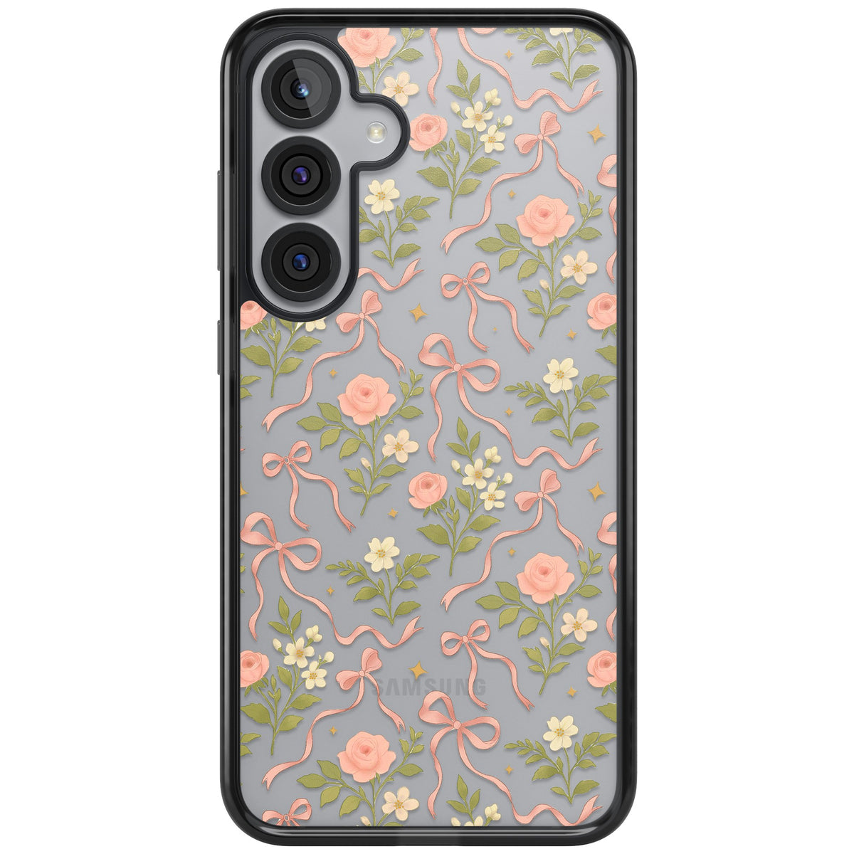 Ribbon Garden Samsung S25 Plus / Samsung S26 / Samsung S26 Plus Impact Black Phone Case front