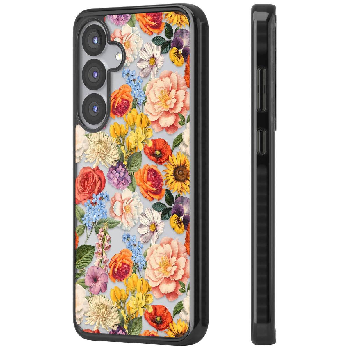 Bloom Basket Samsung S25 / Samsung S25 Plus / Samsung S26 / Samsung S26 Plus Impact Black Phone Case side