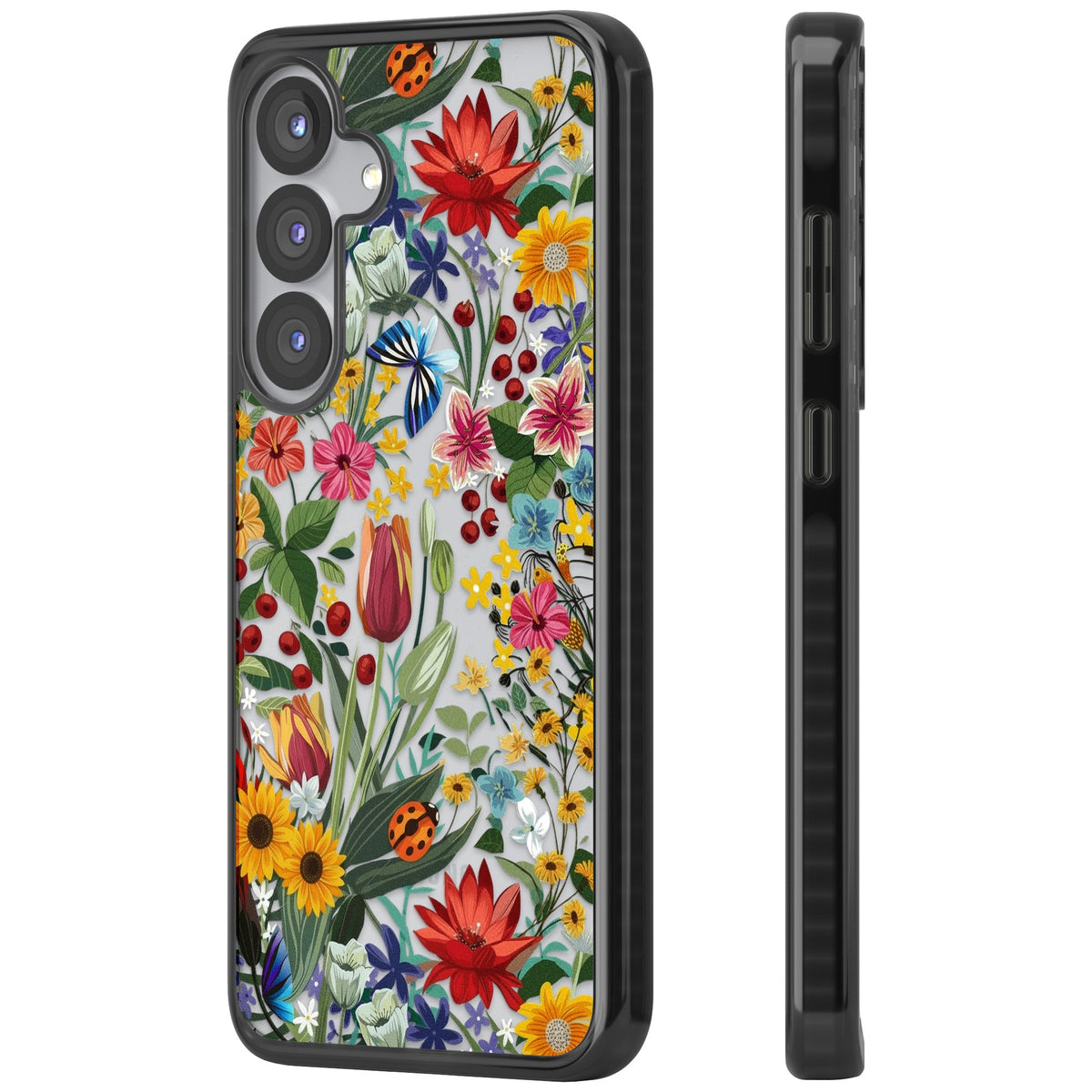 Botanical Bloom Samsung S25 / Samsung S25 Plus / Samsung S26 / Samsung S26 Plus Impact Black Phone Case side