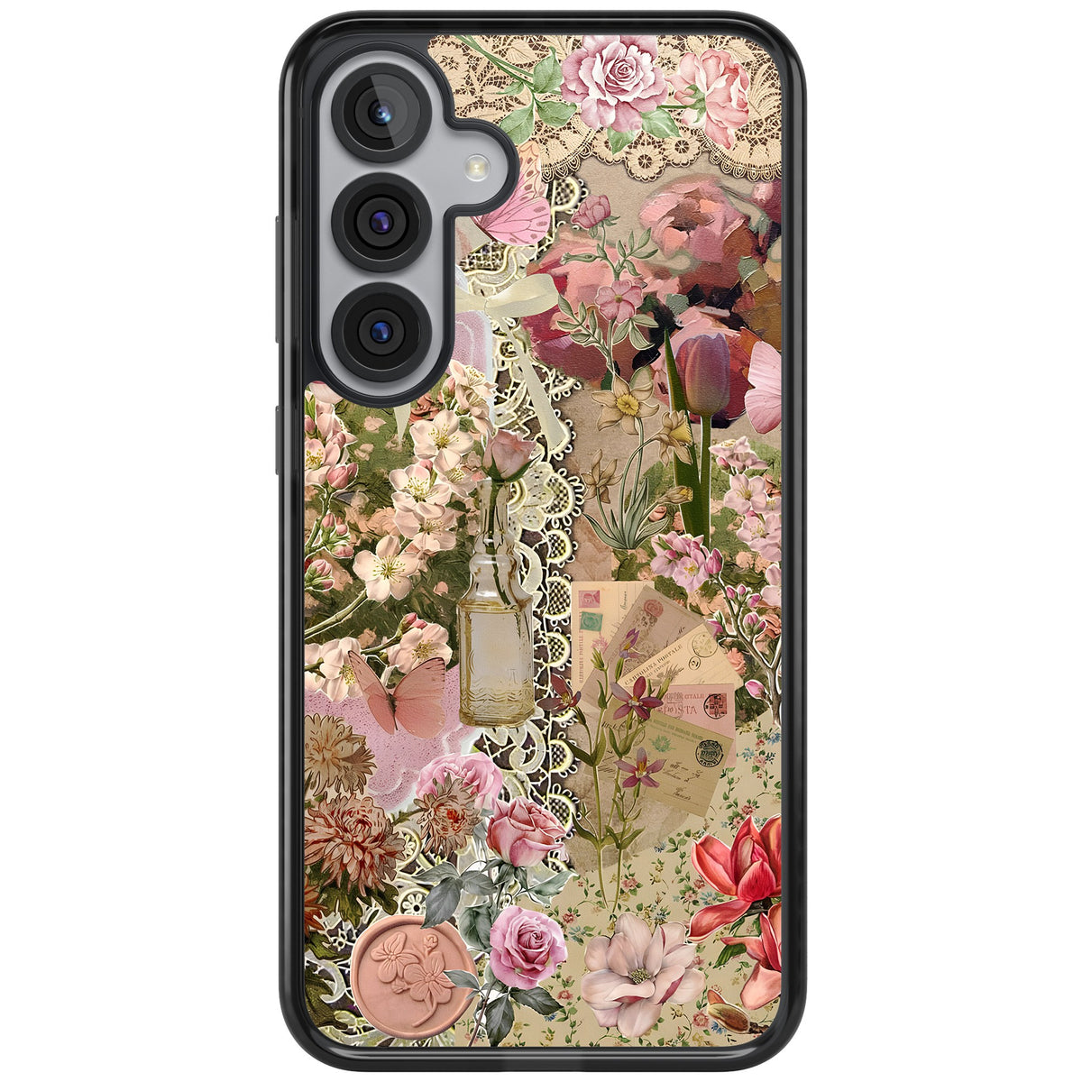 Rose Memoir Samsung S25 Plus / Samsung S26 / Samsung S26 Plus Impact Black Phone Case front