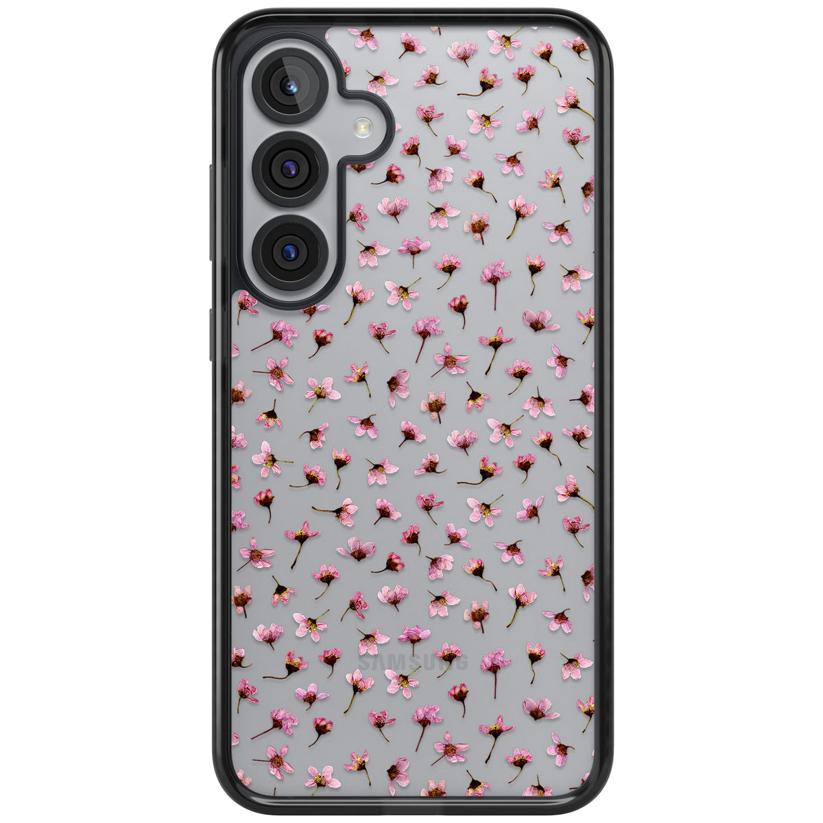 Cherry Flower Mist Samsung S25 Plus / Samsung S26 / Samsung S26 Plus Impact Black Phone Case front