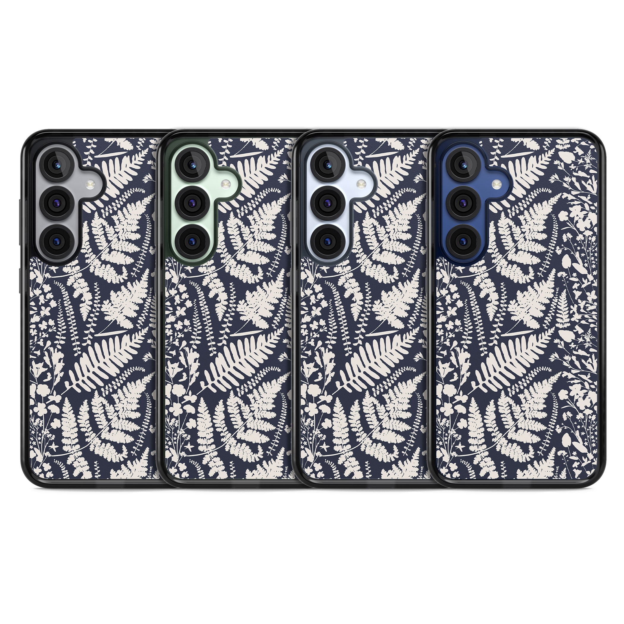 Wildflowers & Ferns On Navy