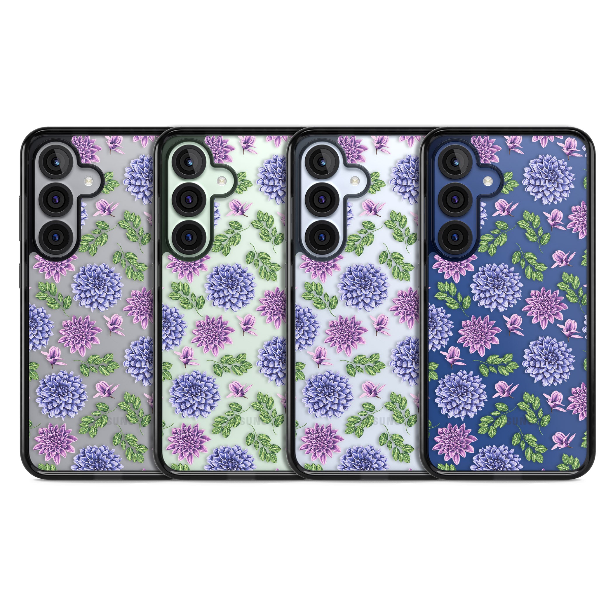 Purple Dahlias Floral