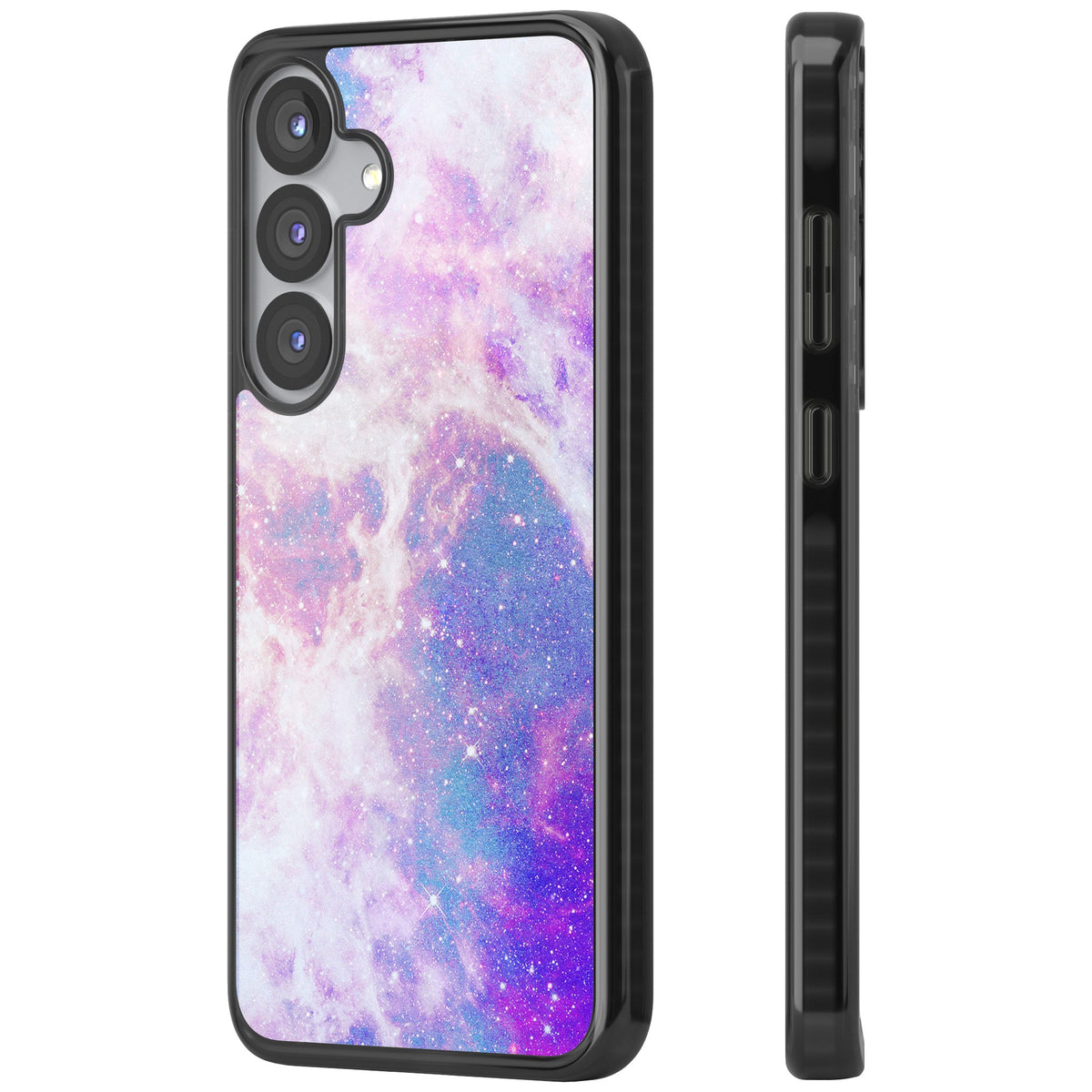 Pastel Galaxy Samsung S25 / Samsung S25 Plus / Samsung S26 / Samsung S26 Plus Impact Black Phone Case side